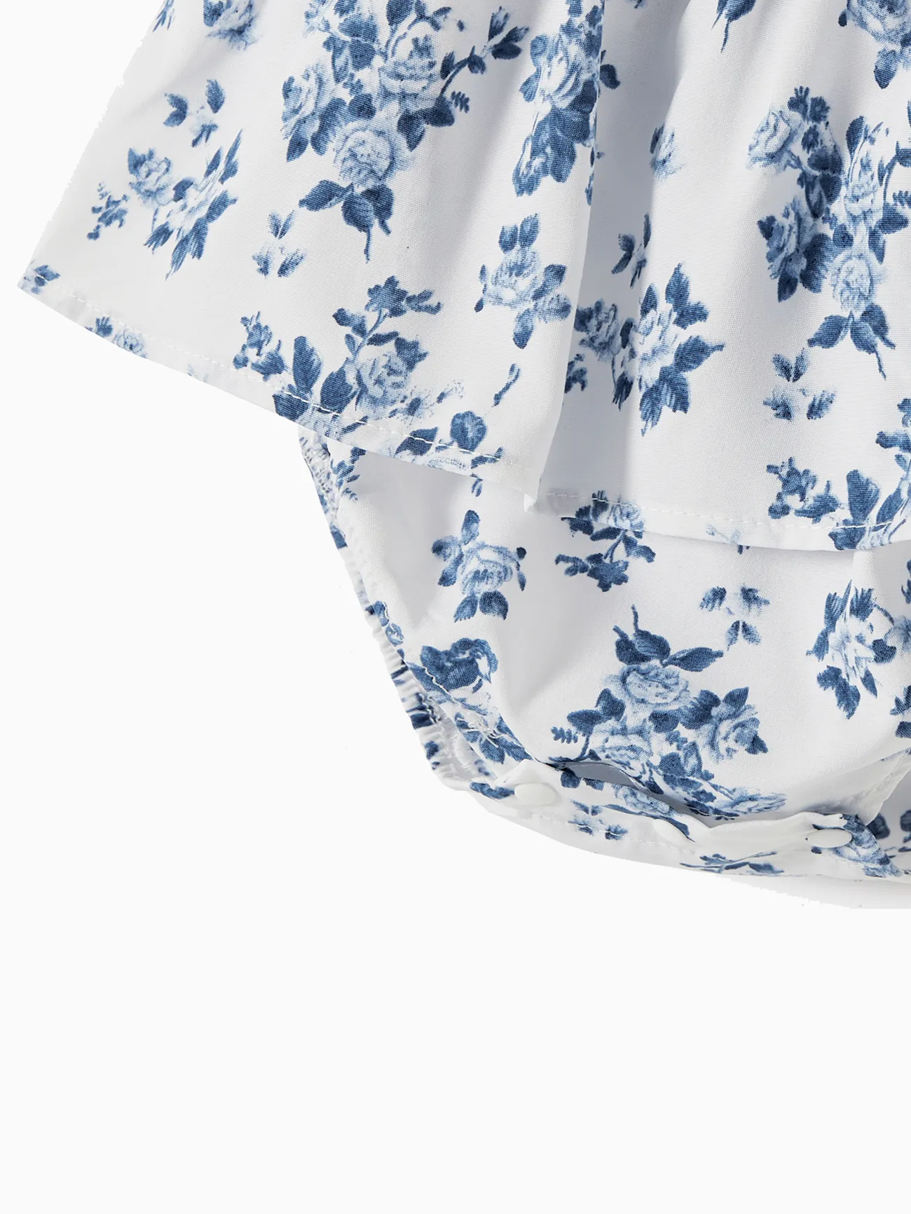 Baby Girl - Family Matching Outfit: Floral Smocking Casual Suit - BLUEWHITE - image 16