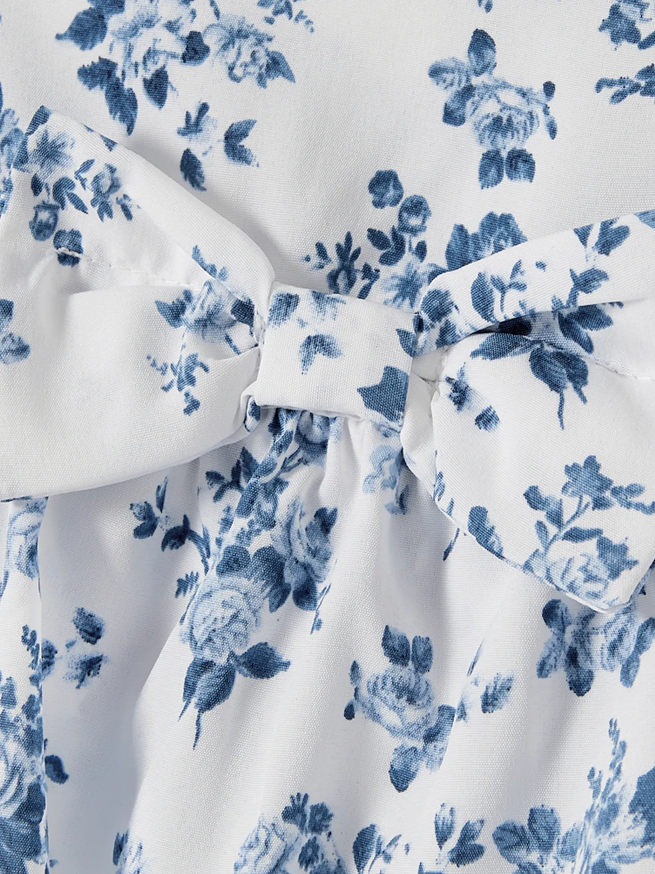 Baby Girl - Family Matching Outfit: Floral Smocking Casual Suit - BLUEWHITE - image 15