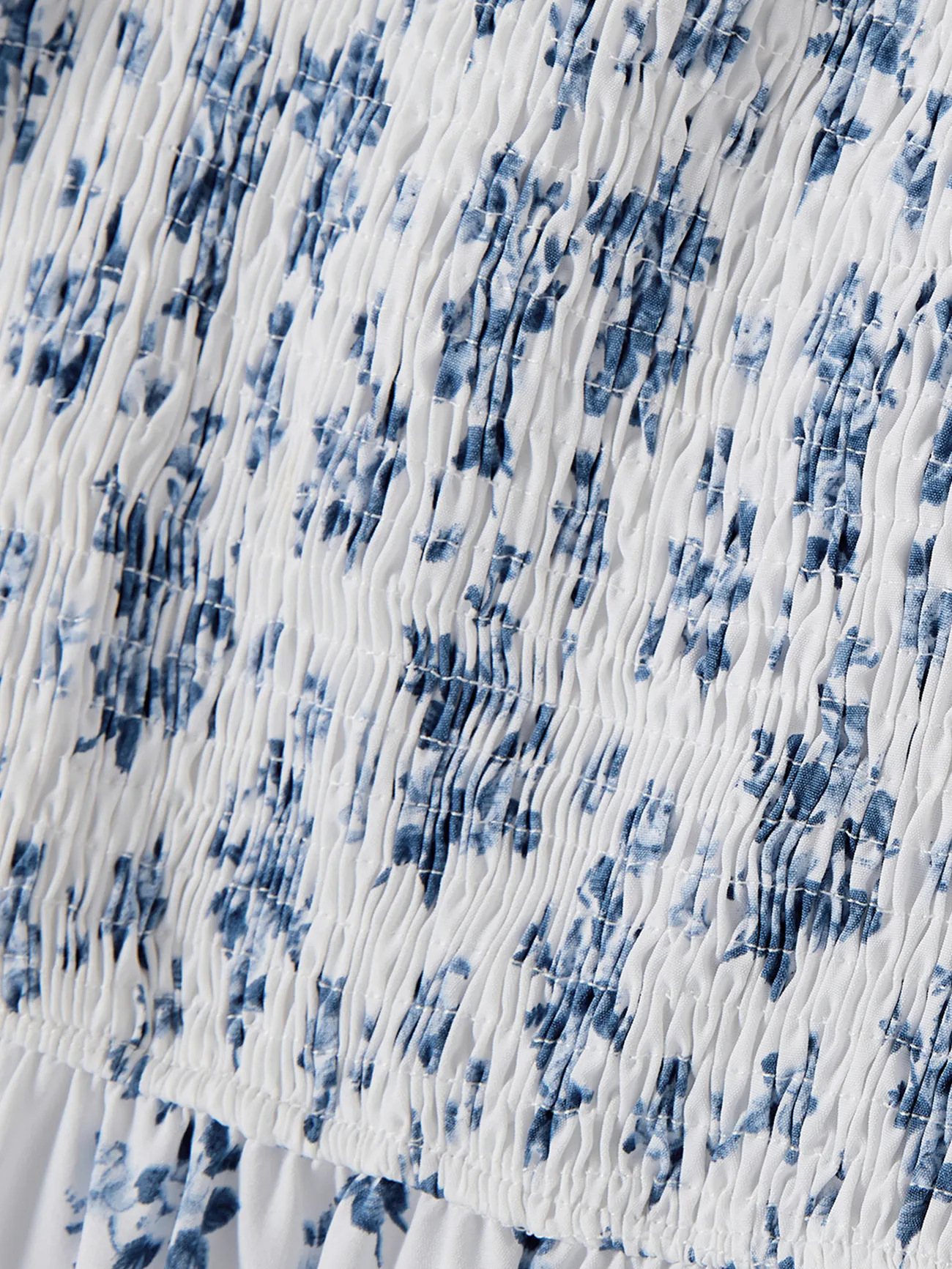 Women - Family Matching Outfit: Floral Smocking Casual Suit - BLUEWHITE - image 6