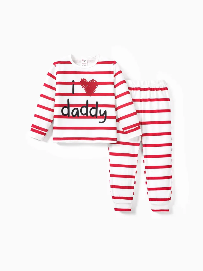 2pcs Baby Girl/Boy Letter and Heart Pattern Pajamas