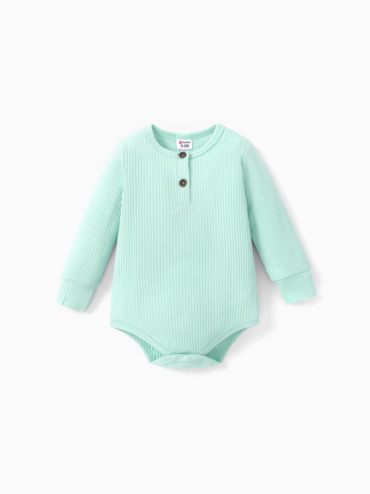 

Baby Boy/Girl 95% Cotton Ribbed Long-sleeve Button Up Romper