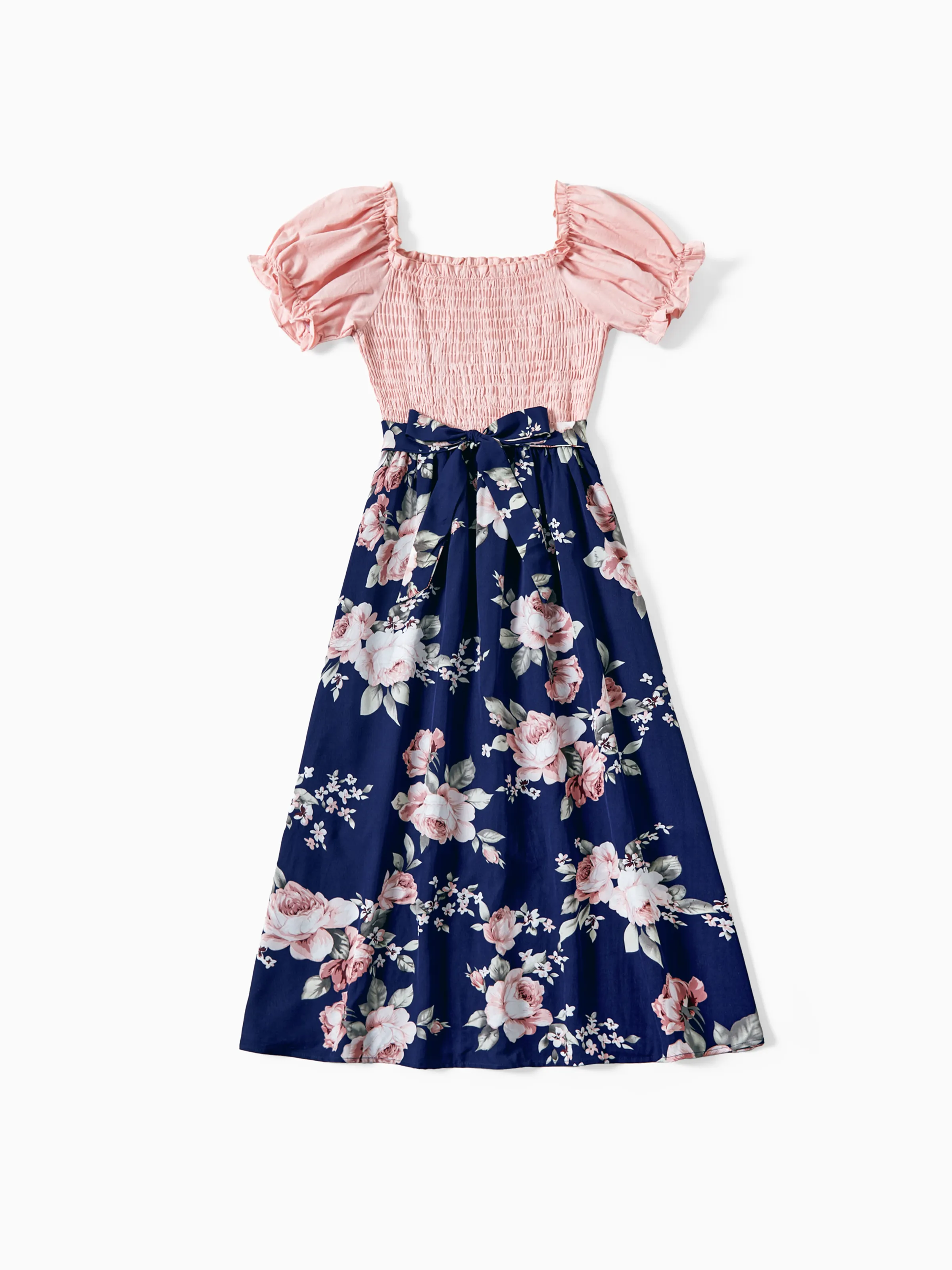 

Mommy and Me Shirred Bodice Puff Sleeve Floral Dresses
