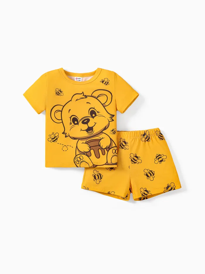 Childlike 2pcs Pajamas for Kids - Unisex Polyester Spandex Home Clothes