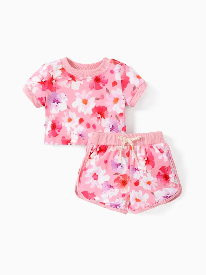 Sweet 2PCS Baby Girl Set with 3D Big Flower Pattern