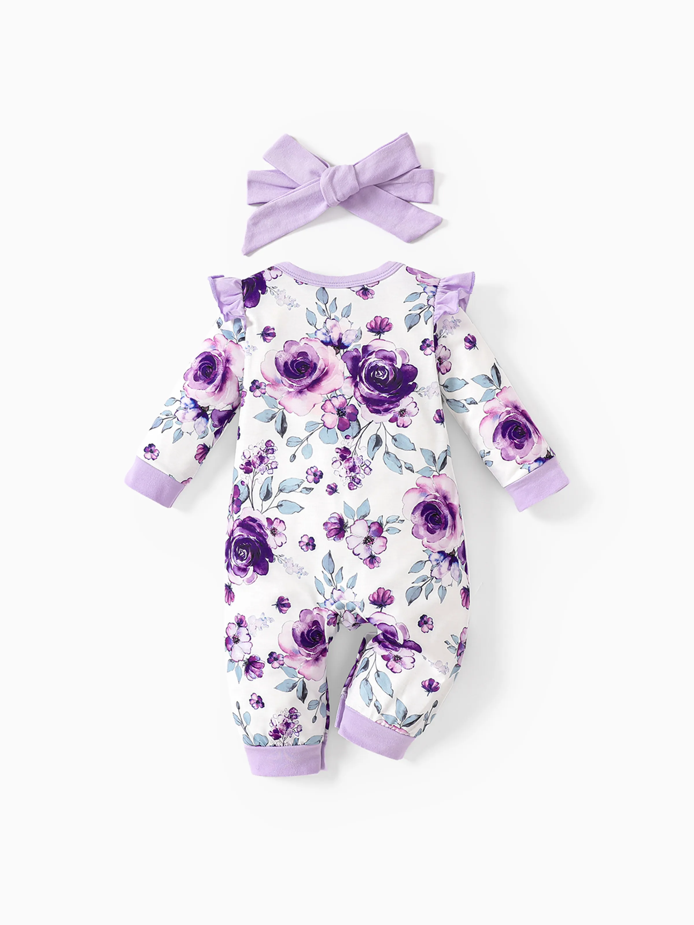

Naia 2pcs Baby Girl Floral Sweet Long Sleeve Jumpsuit Set
