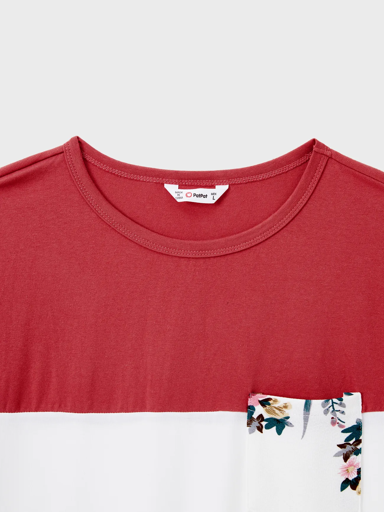Men - Family Matching All Over Floral Print Spaghetti Strap Dresses and Colorblock Short-sleeve T-shirts Sets - White - image 20