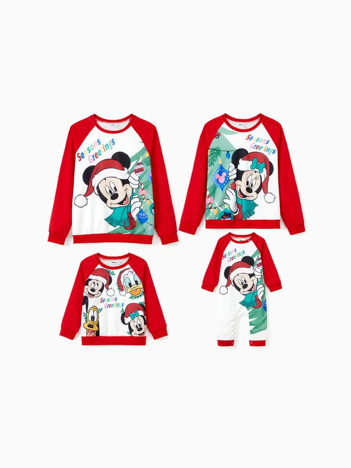 Disney Mickey and Friends Family Matching Christmas Character Print Long-sleeve Sweatshirt 