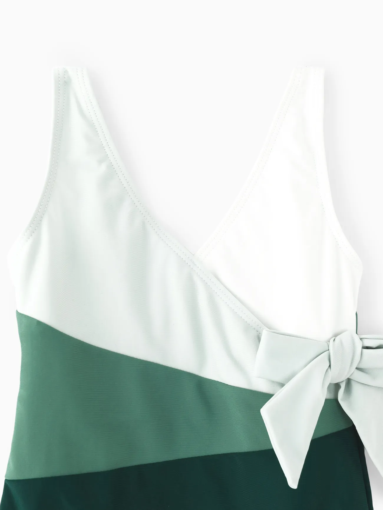 Girl - Family Bathing Suits - Colorblock Swim Trunks or Wrap Side V-Neck Swimsuit - MultiColour - image 11