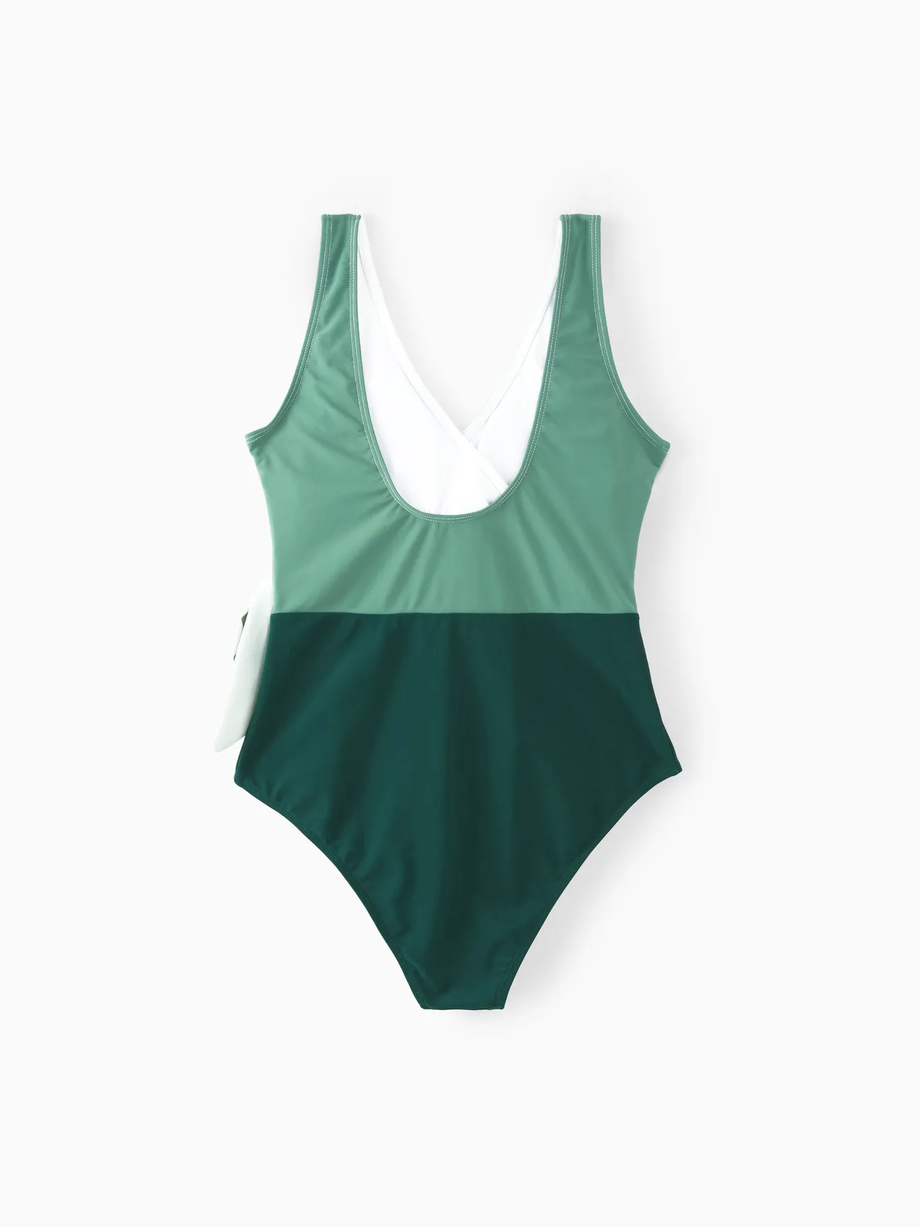 Women - Family Bathing Suits - Colorblock Swim Trunks or Wrap Side V-Neck Swimsuit - MultiColour - image 5