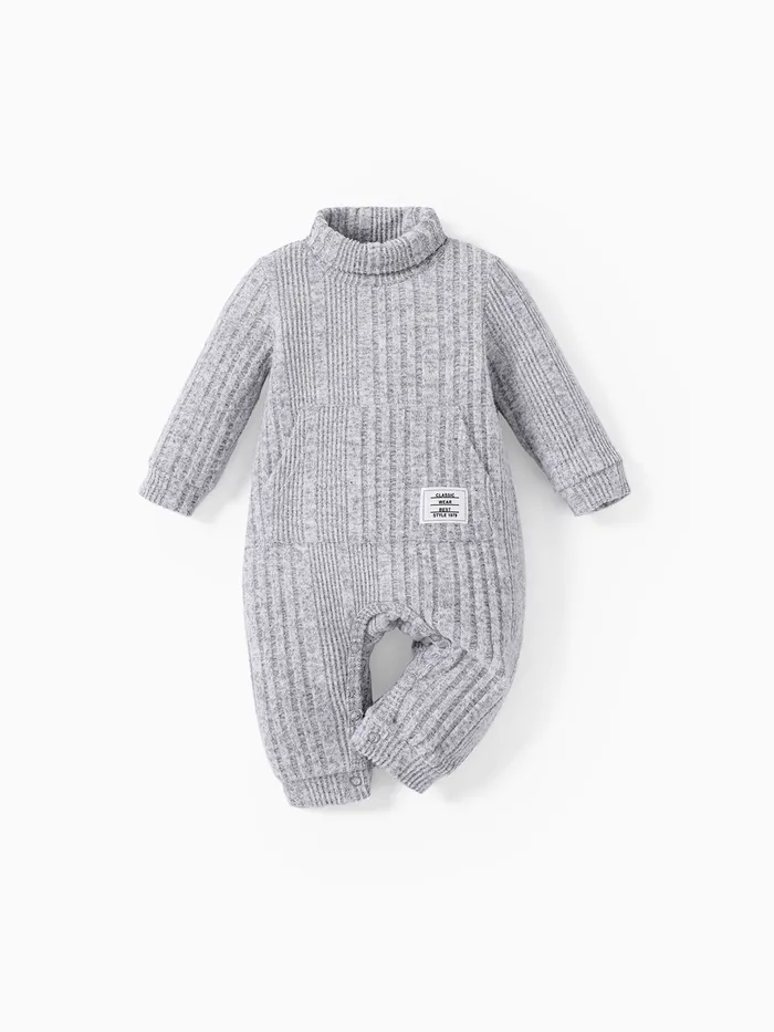 Baby Boy Basic Solid Color Long Sleeve Jumpsuit