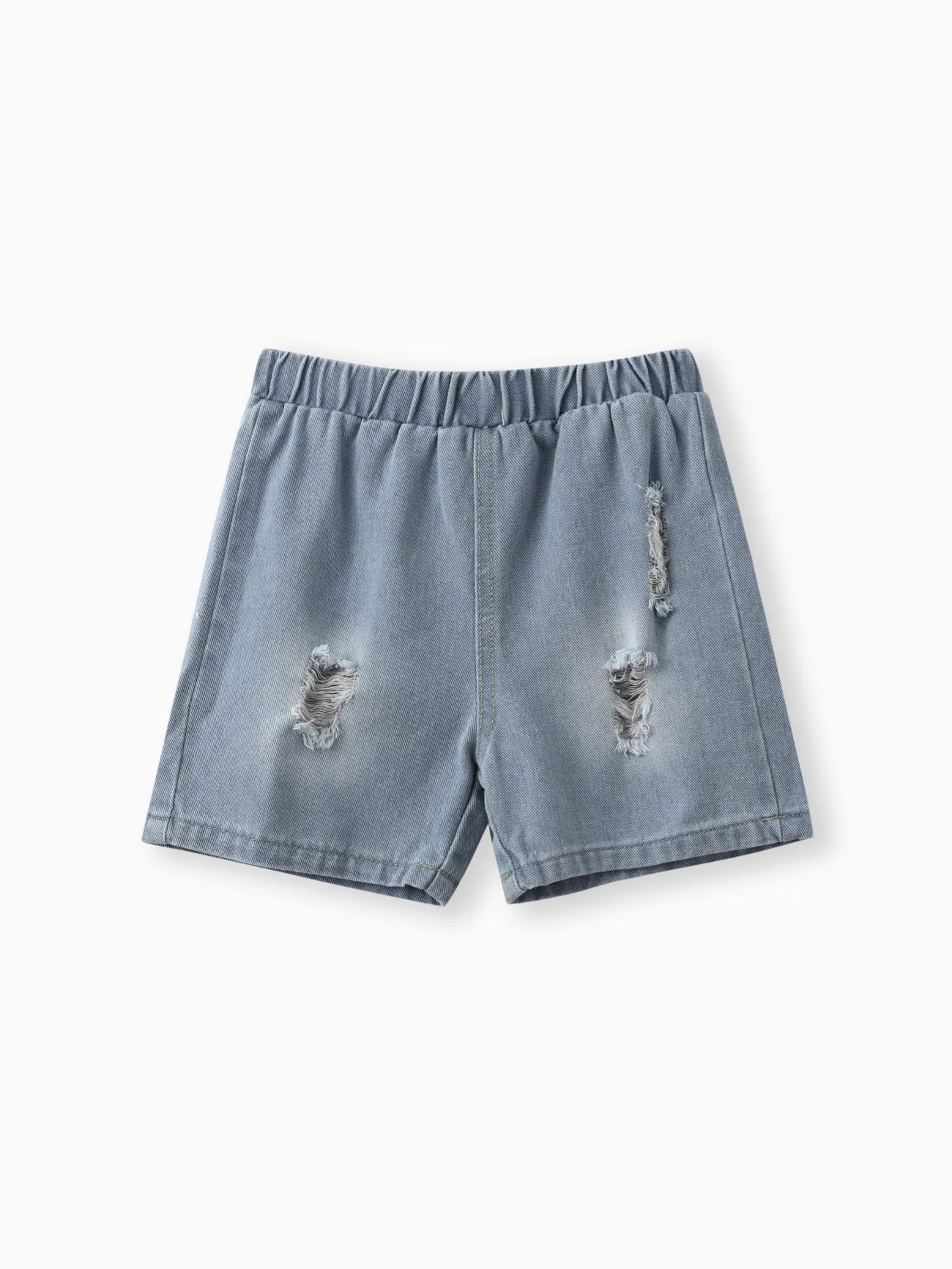 White - 2pcs Toddler Boy Car Print Short-sleeve Tee and Ripped Denim Shorts Set - image 4