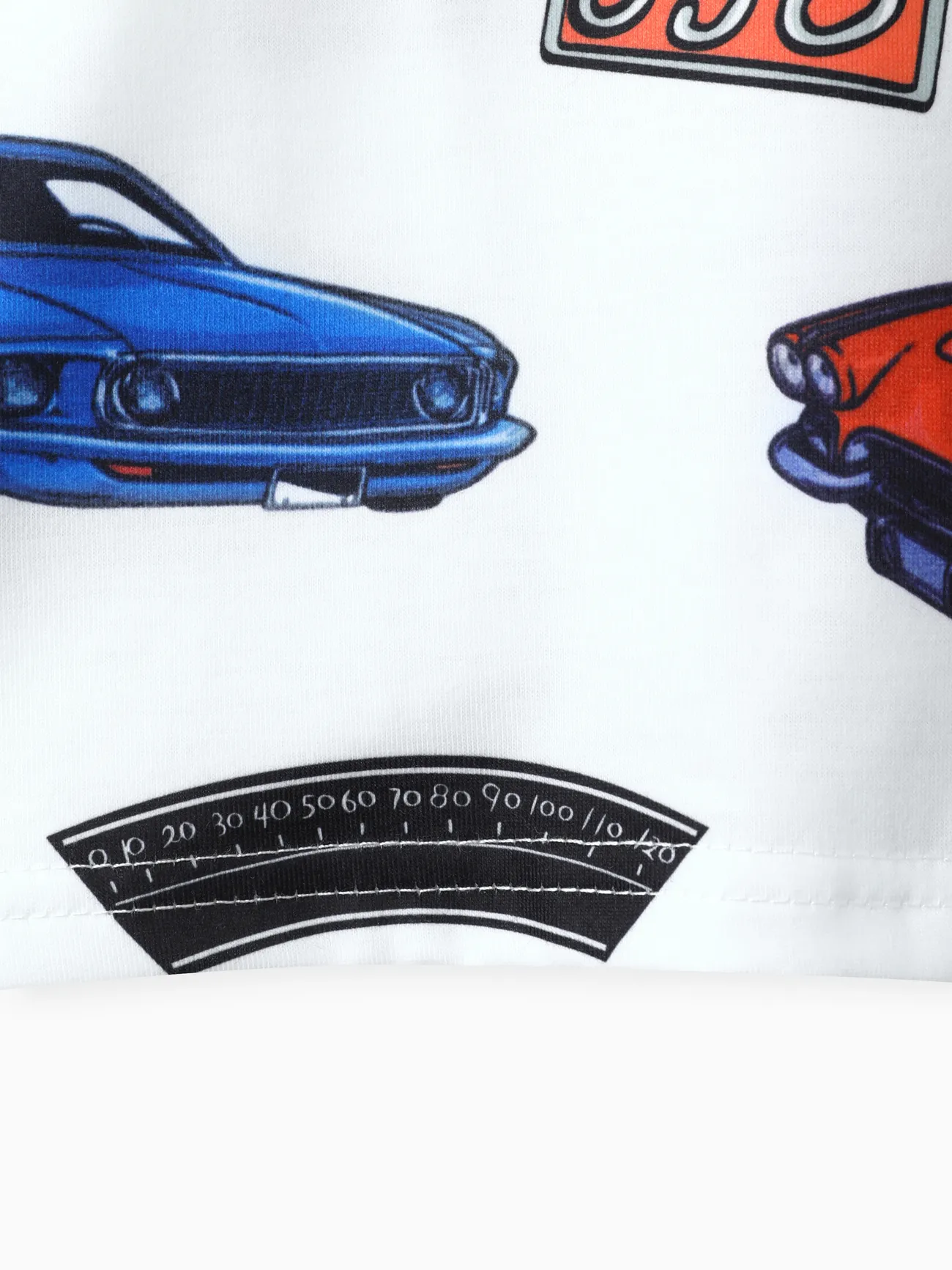 White - 2pcs Toddler Boy Car Print Short-sleeve Tee and Ripped Denim Shorts Set - image 8