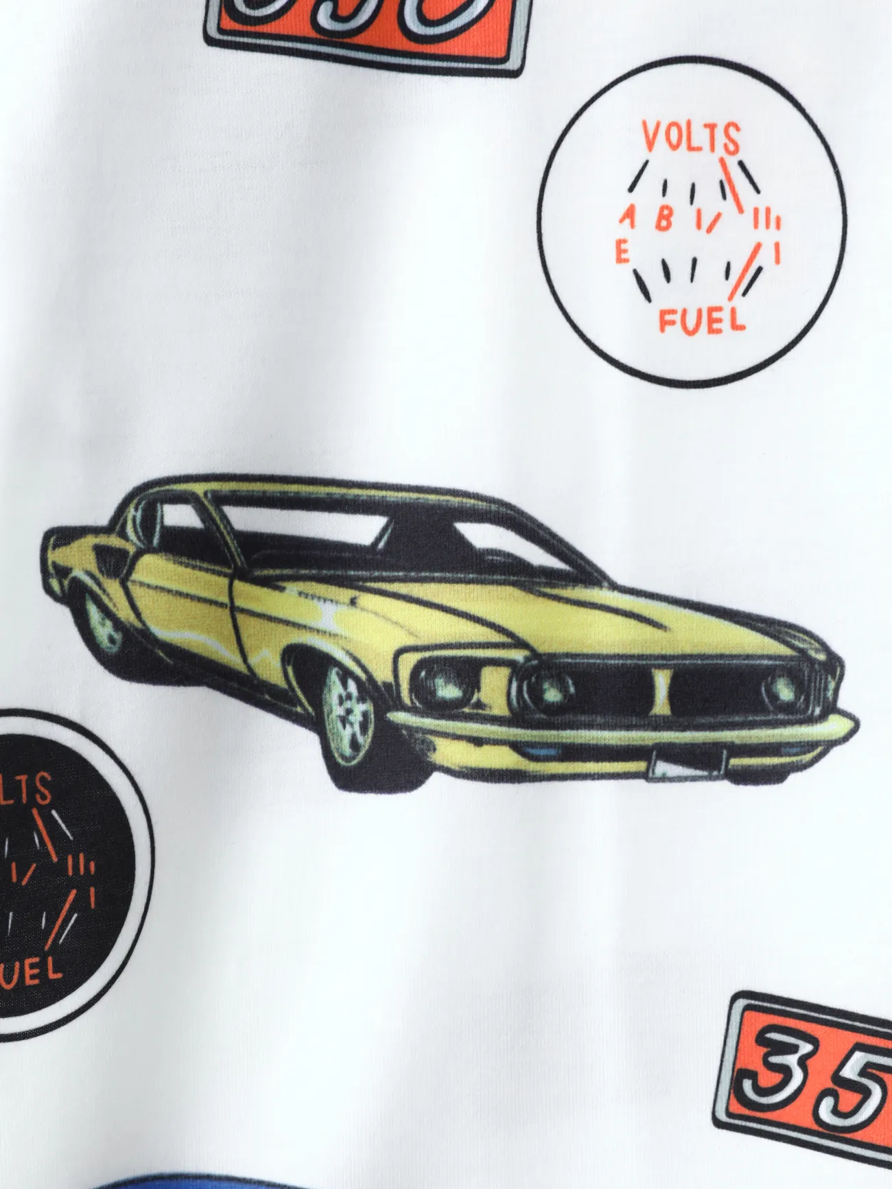 White - 2pcs Toddler Boy Car Print Short-sleeve Tee and Ripped Denim Shorts Set - image 7