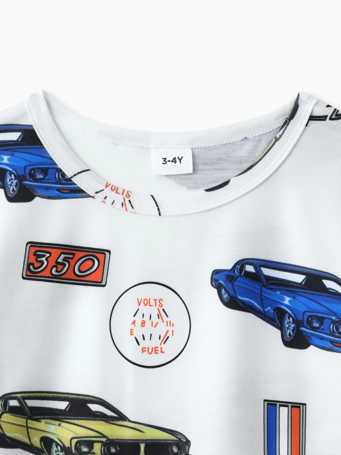 White - 2pcs Toddler Boy Car Print Short-sleeve Tee and Ripped Denim Shorts Set - image 5