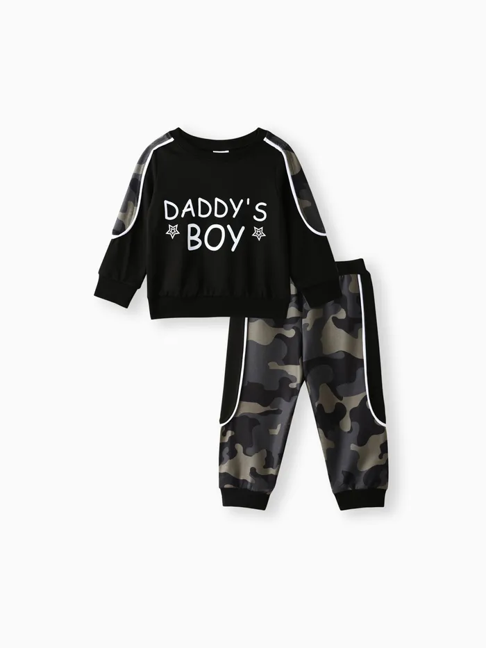 2 Stück Baby Jungen Stoffnähte Lässig Langärmelig Baby-Sets