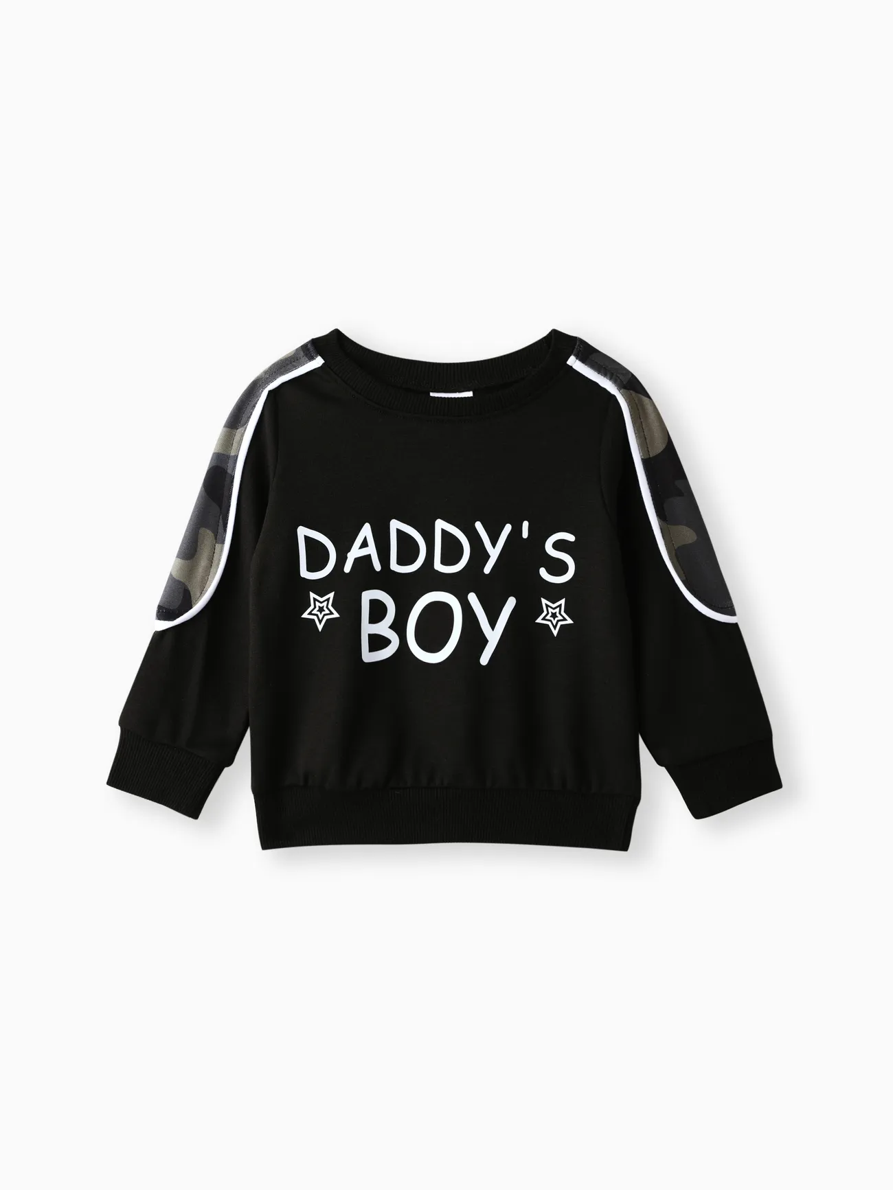 Black - 2pcs Baby Boy Casual Style Camouflage Set - image 2