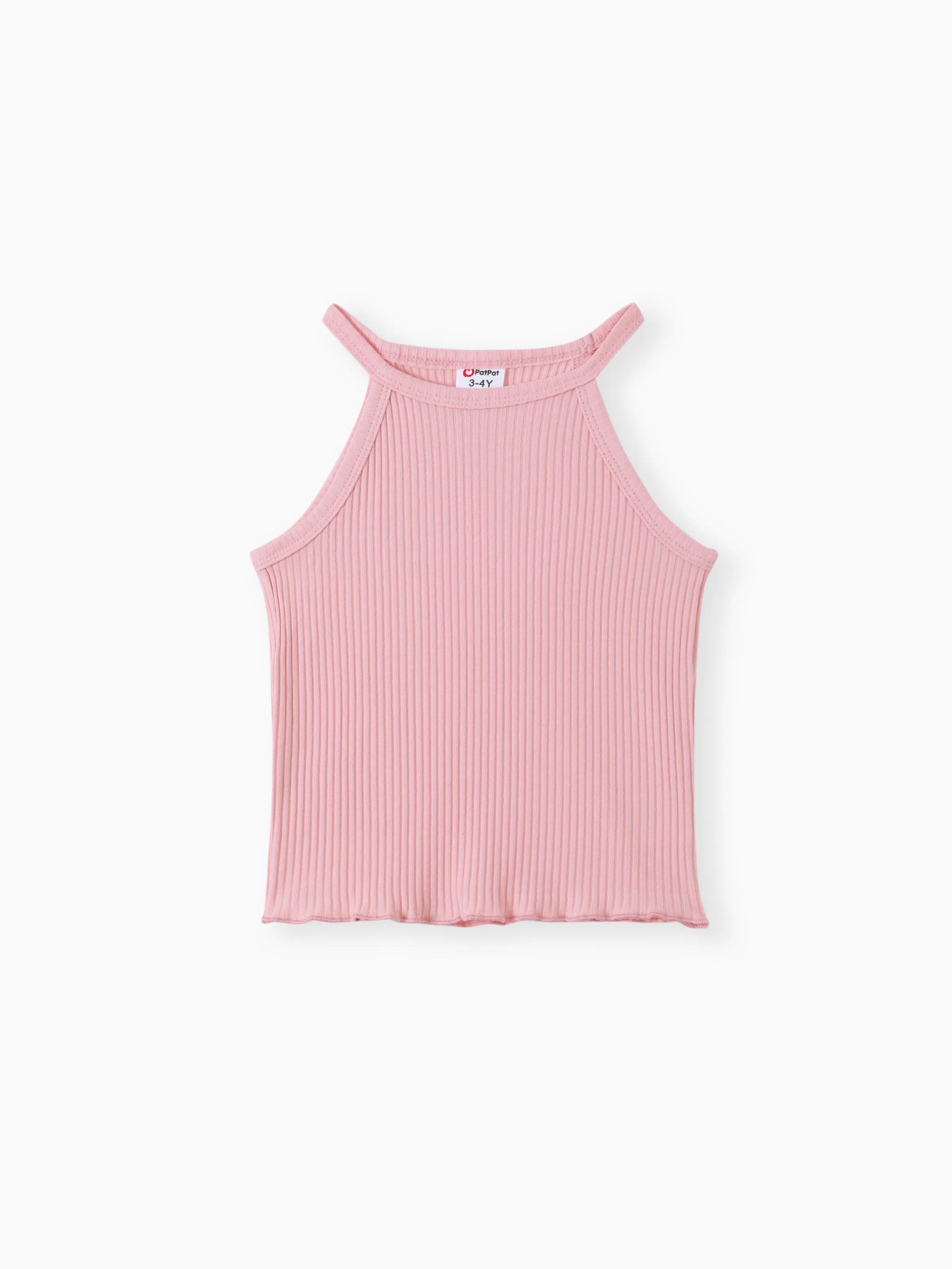 

Toddler Girl Solid Ribbed Halter Tank Top