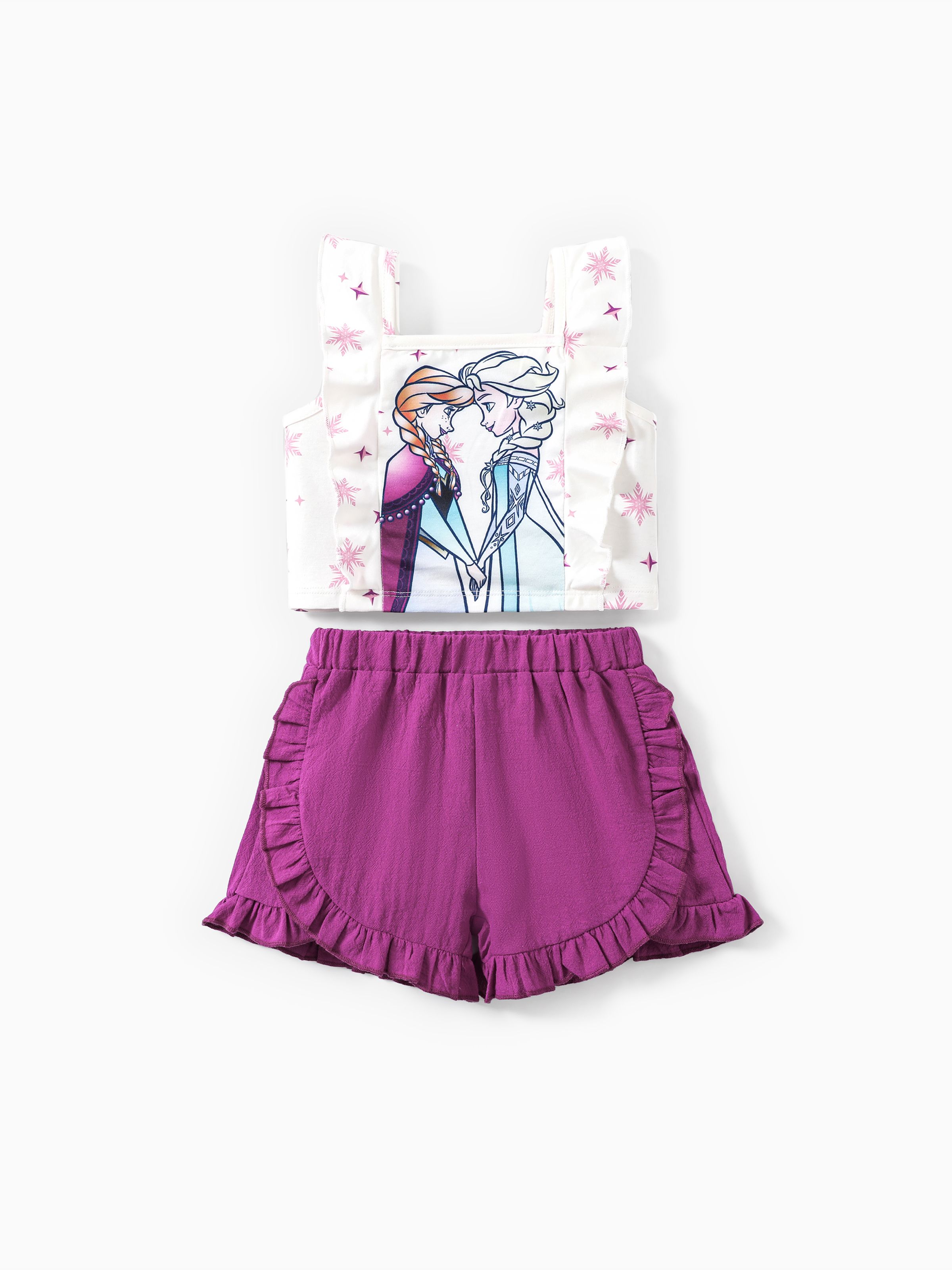 

Disney Frozen Elsa & Anna 2pcs Naia™ Gradient Print Camisole with Ruffled Shorts Set