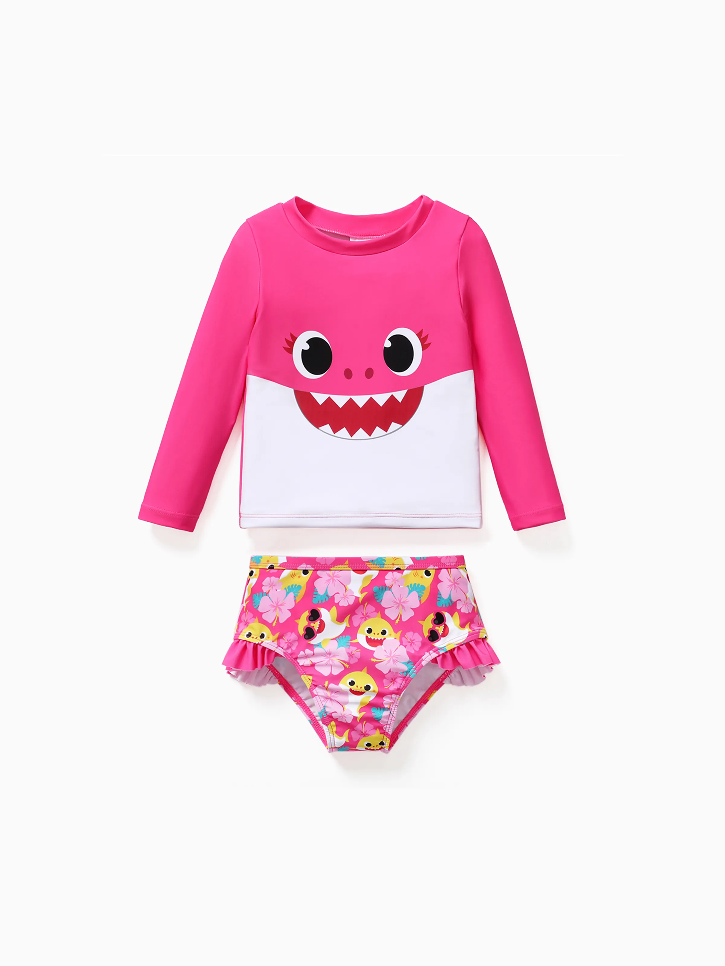 

Baby Shark Toddler Girl/Boy 2pcs Long-sleeve Top and Shorts Swimsuit