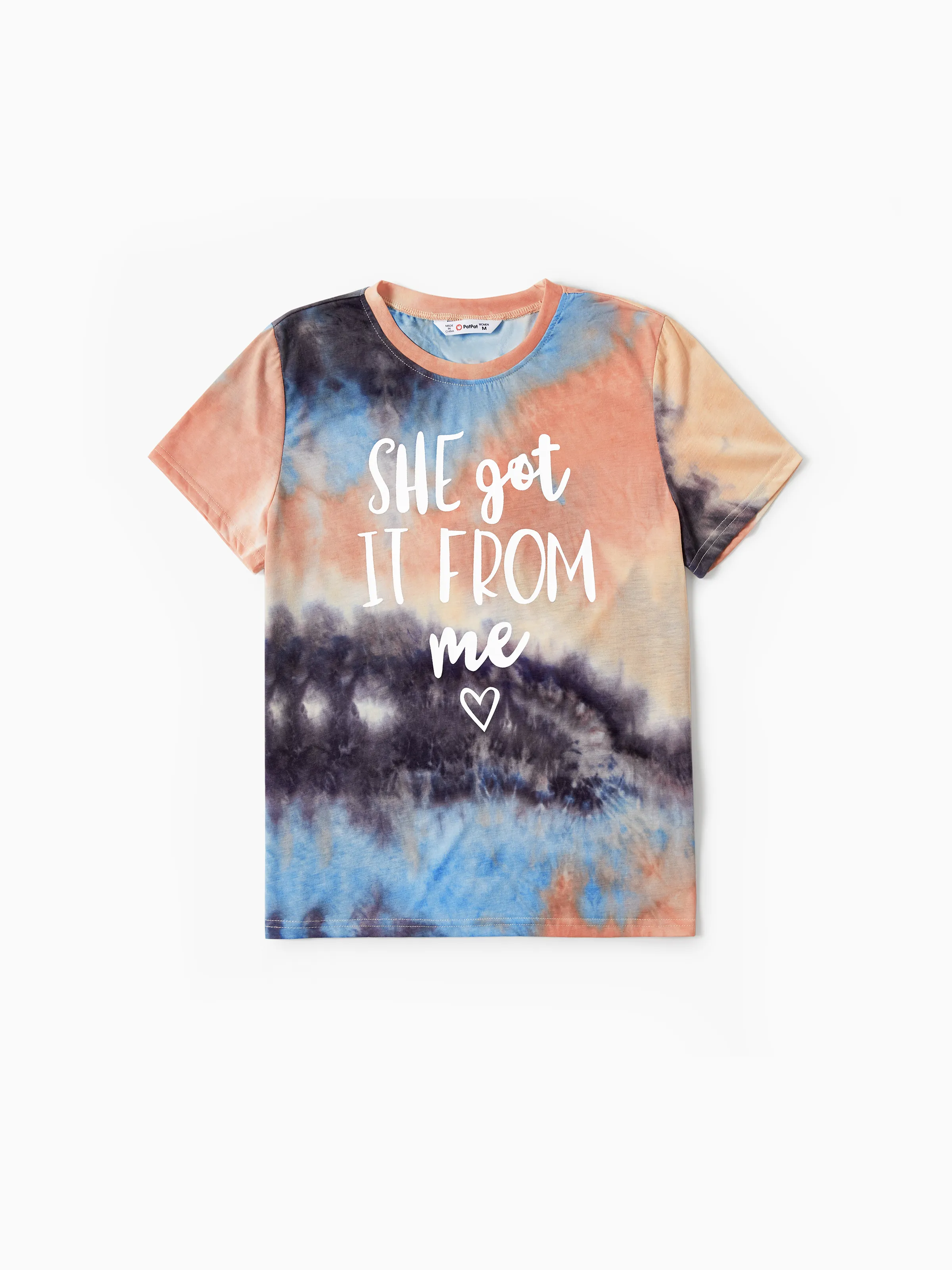 

Mommy and Me Tie-Dye Letter Printed Short-Sleeve Tops