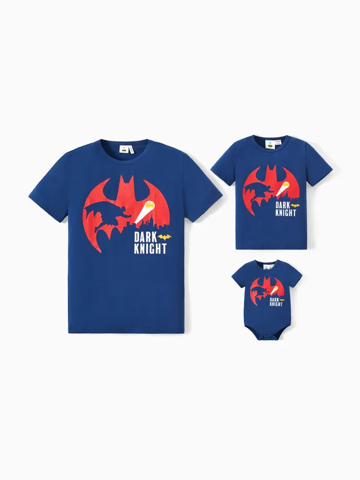Liga da Justiça Papai e Eu Algodão Batman Logo Macacão Esportivo / T Shirt