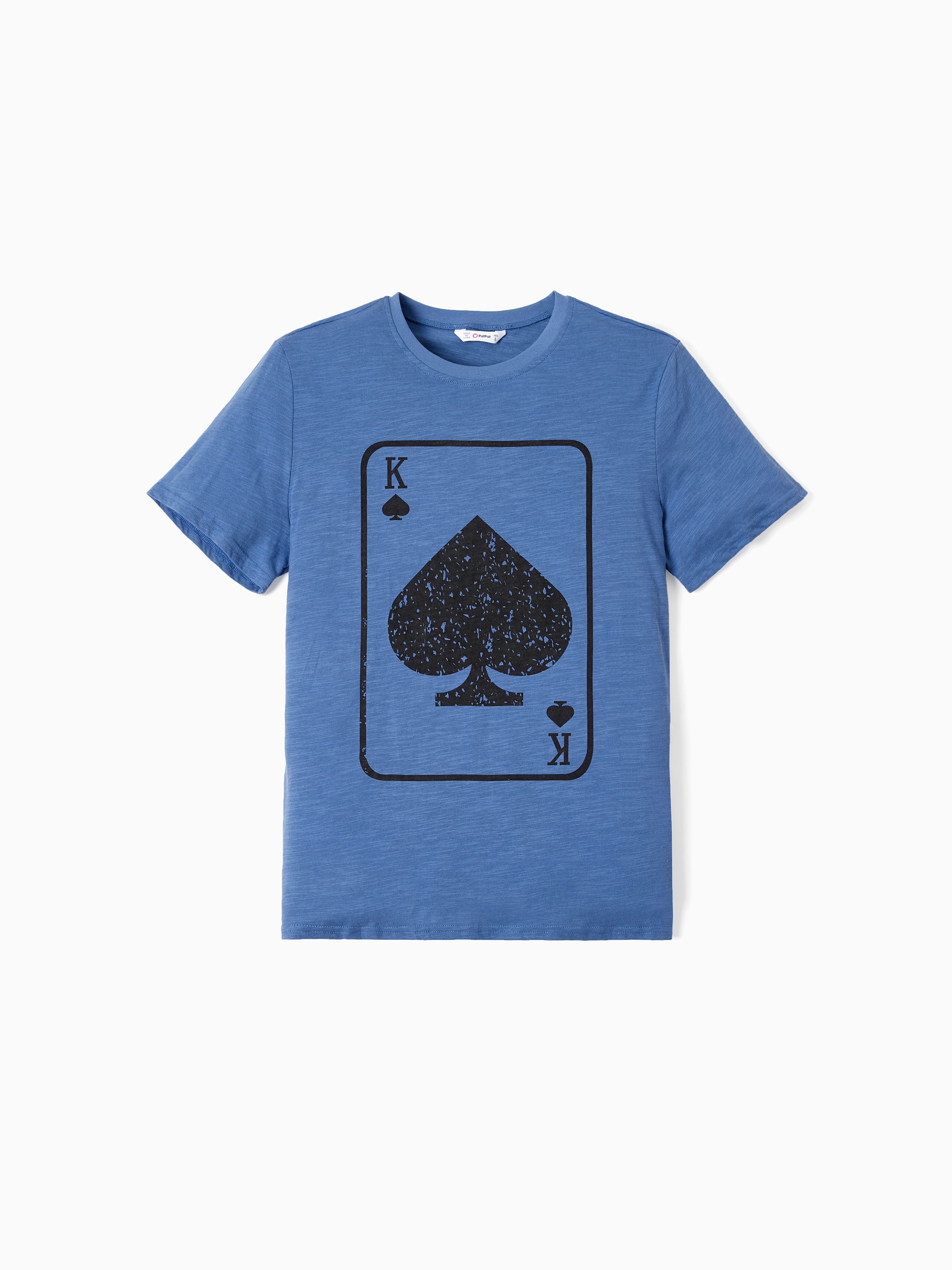 

Family Matching Fun Card Deck Design Cotton Short Sleeves Graphic Tee