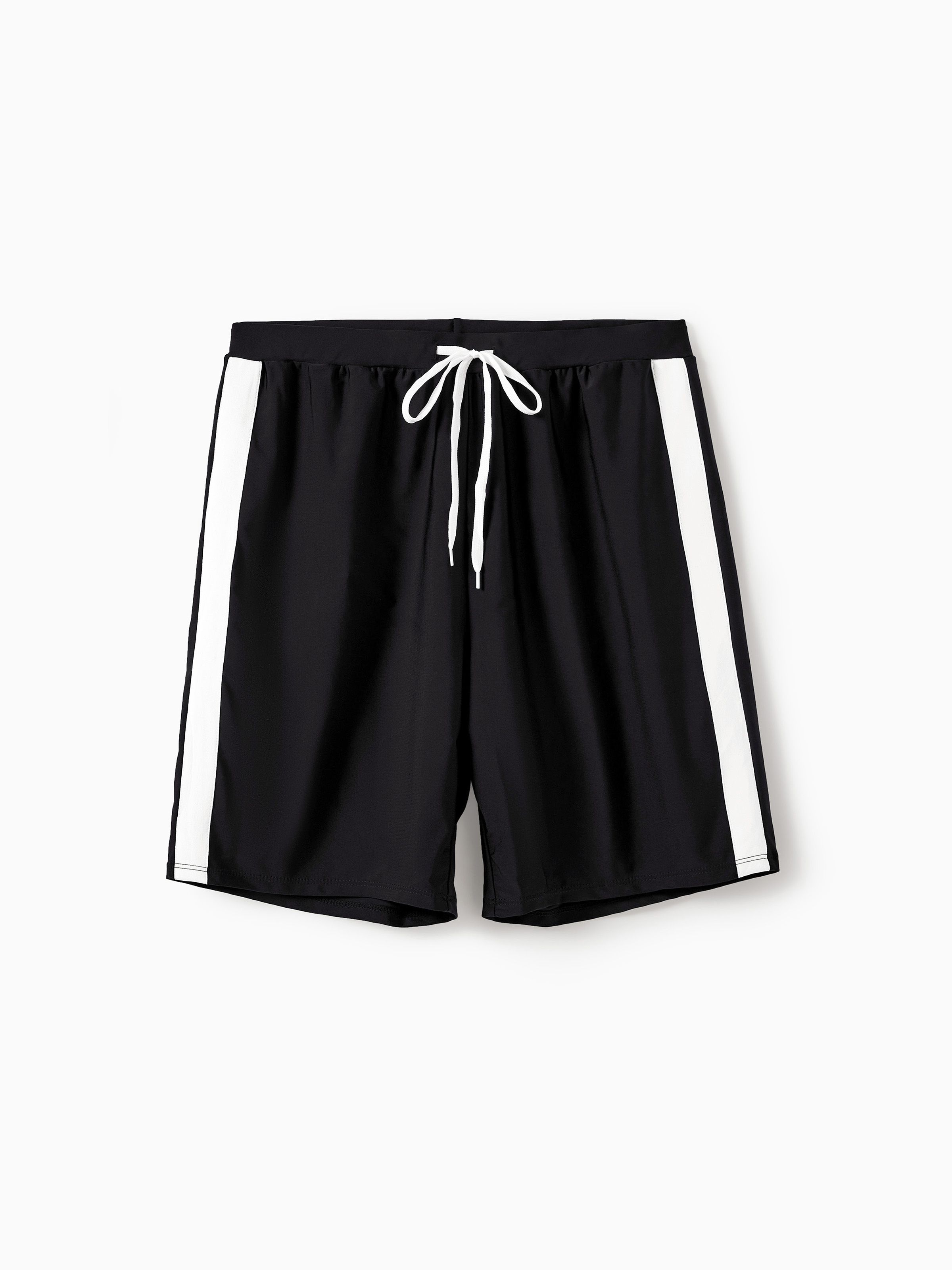 

Family Matching Black Drawstring Swim Trunks or Bow knot One-Piece Strap Swimsuit