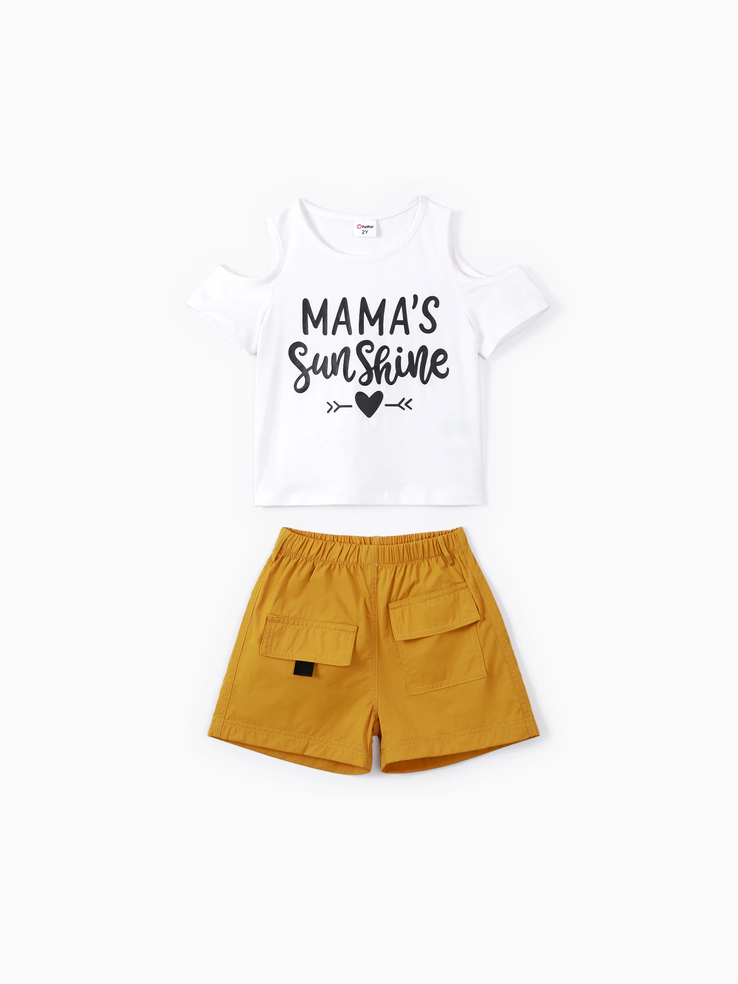 

Toddler/Kid Girl 2pcs Letter Print Tee and Oil-proof Shorts Set