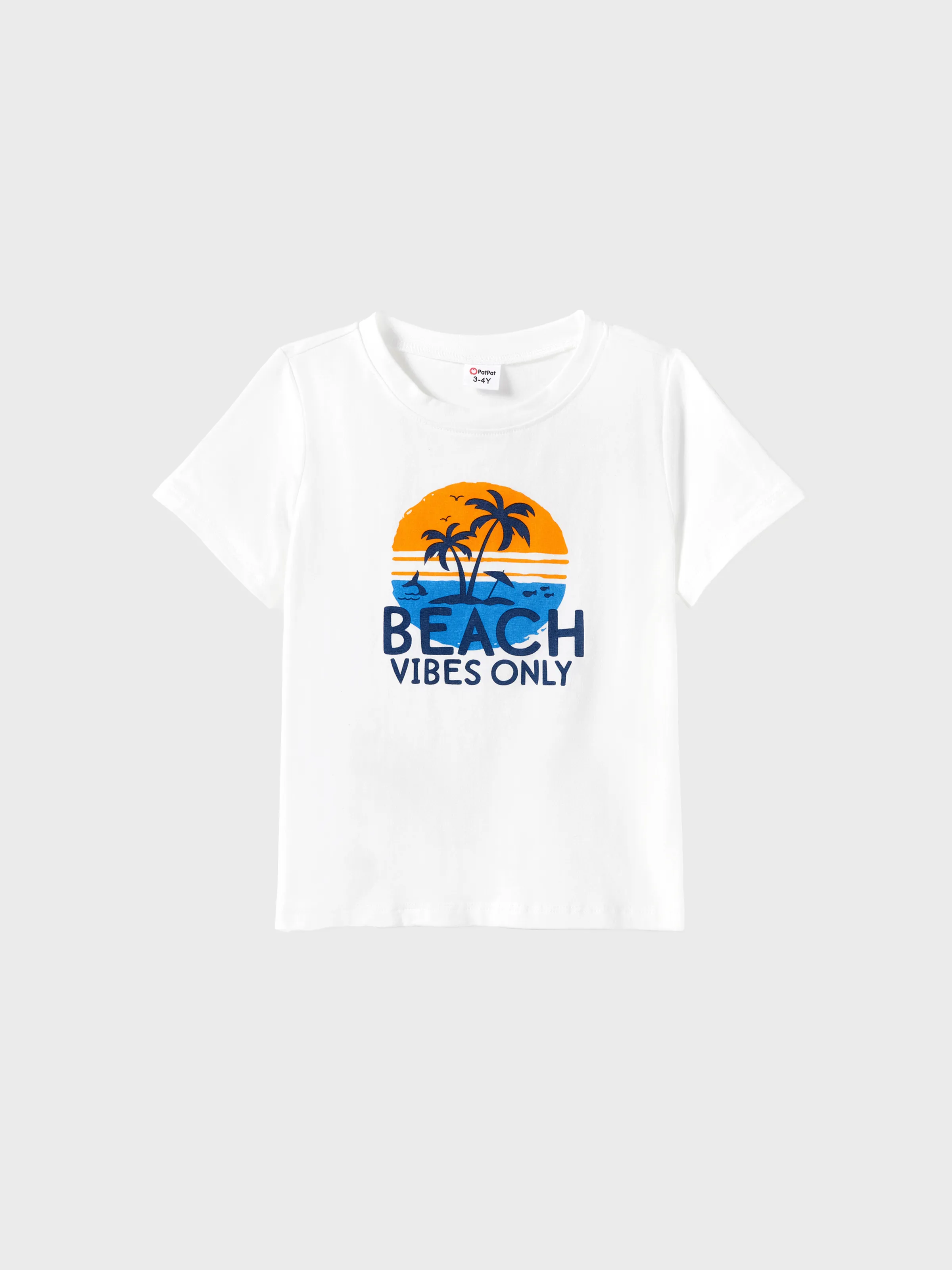 

Family Matching Island and Coconut Tree Pattern Beach Vacation Oversize Graphic Tee