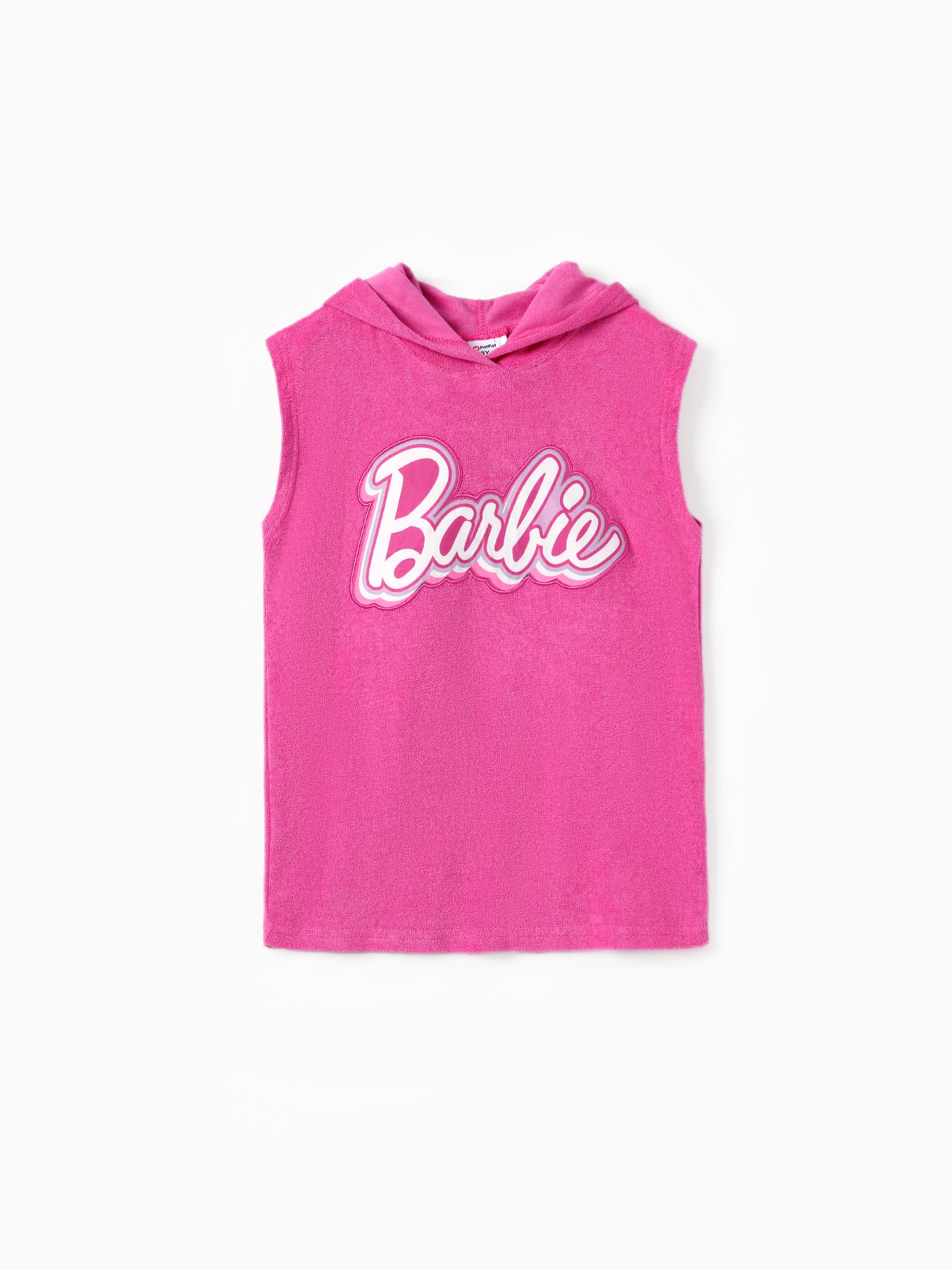 

Barbie Toddler/Kids Girls 1pc Cotton Classic Logo Print Hooded Towel/Swimsuit Coverup