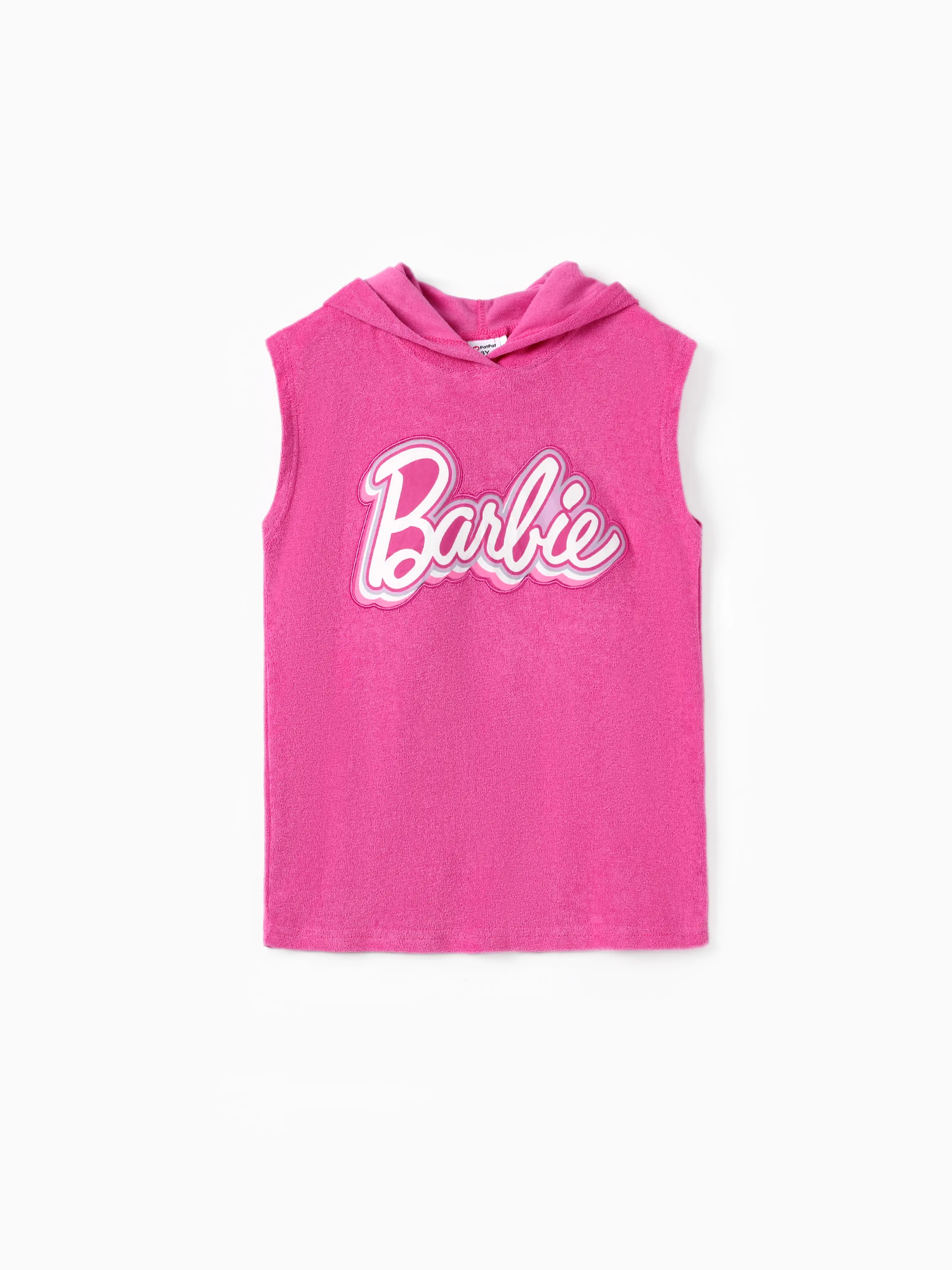 Barbie Kleinkind/Kinder Mädchen 1 Stück Baumwolle Classic Logo Print Kapuze Handtuch/Badeanzug Coverup 