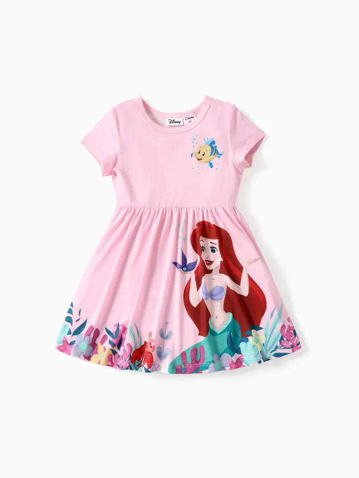 迪士尼公主 1 件裝幼兒女孩 Naia™ 短袖角色印花碎花連衣裙
