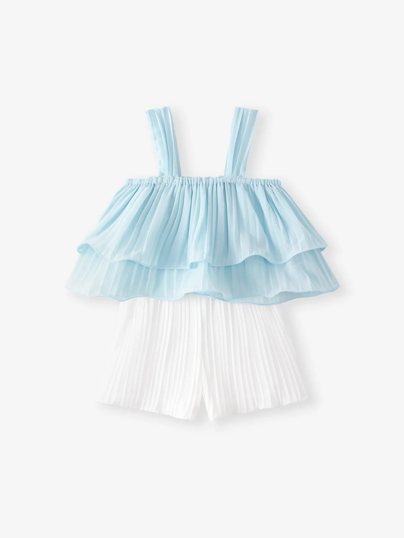 

2-Piece Baby/Toddler Girl Elegant Pleated Camisole and Shorts Set