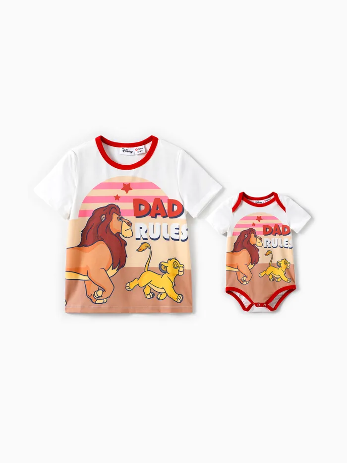 Disney Lion King Baby/Toddler Boys Simba 1pc Naia™ Algodão Personagem Estampa Romper/T-shirt