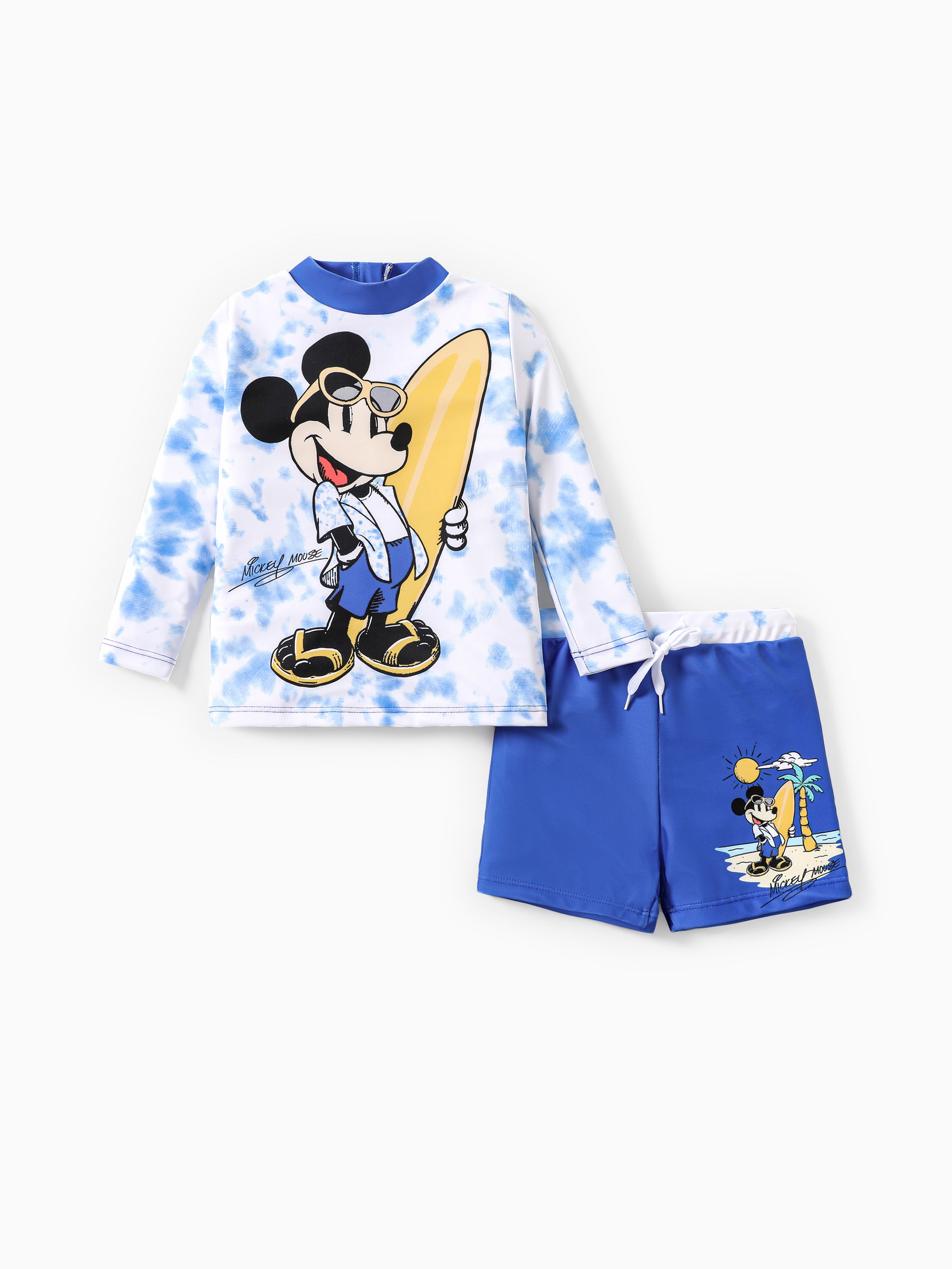 

Disney Mickey and Friends 2pcs Kids Boys/Girls Character Tie Dye Print Two-Piece Swimsuit