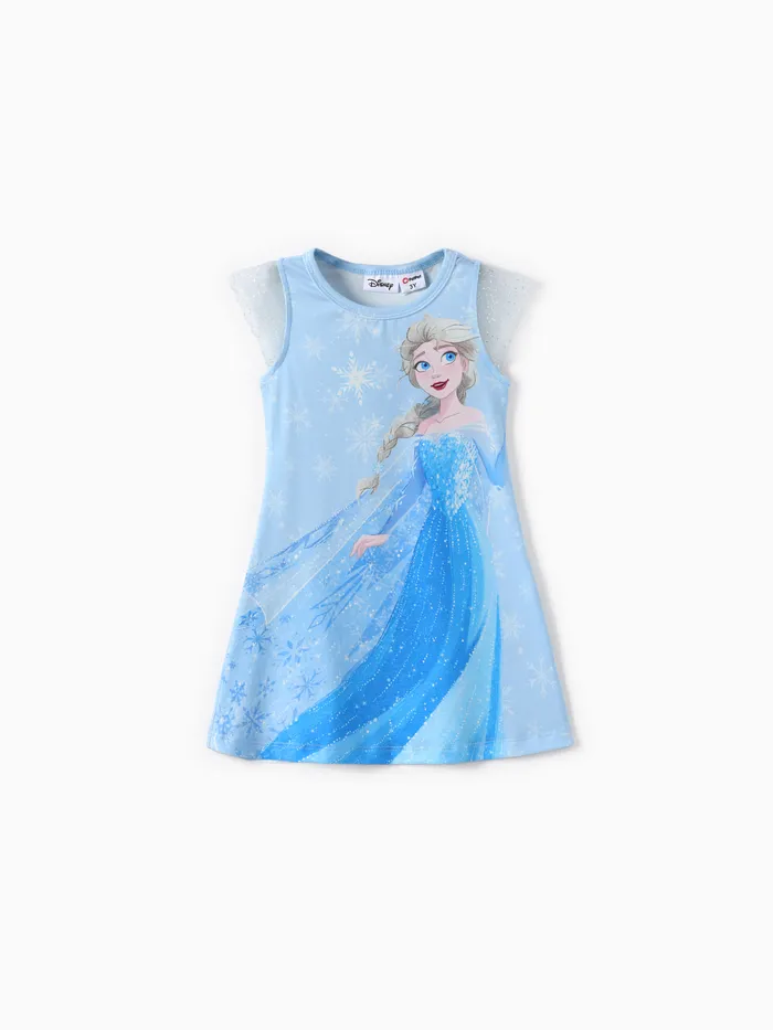 Disney Frozen Toddler Girls Elsa/Anna 1pc Naia™ Sparkling Vestido de manga con mangas onduladas