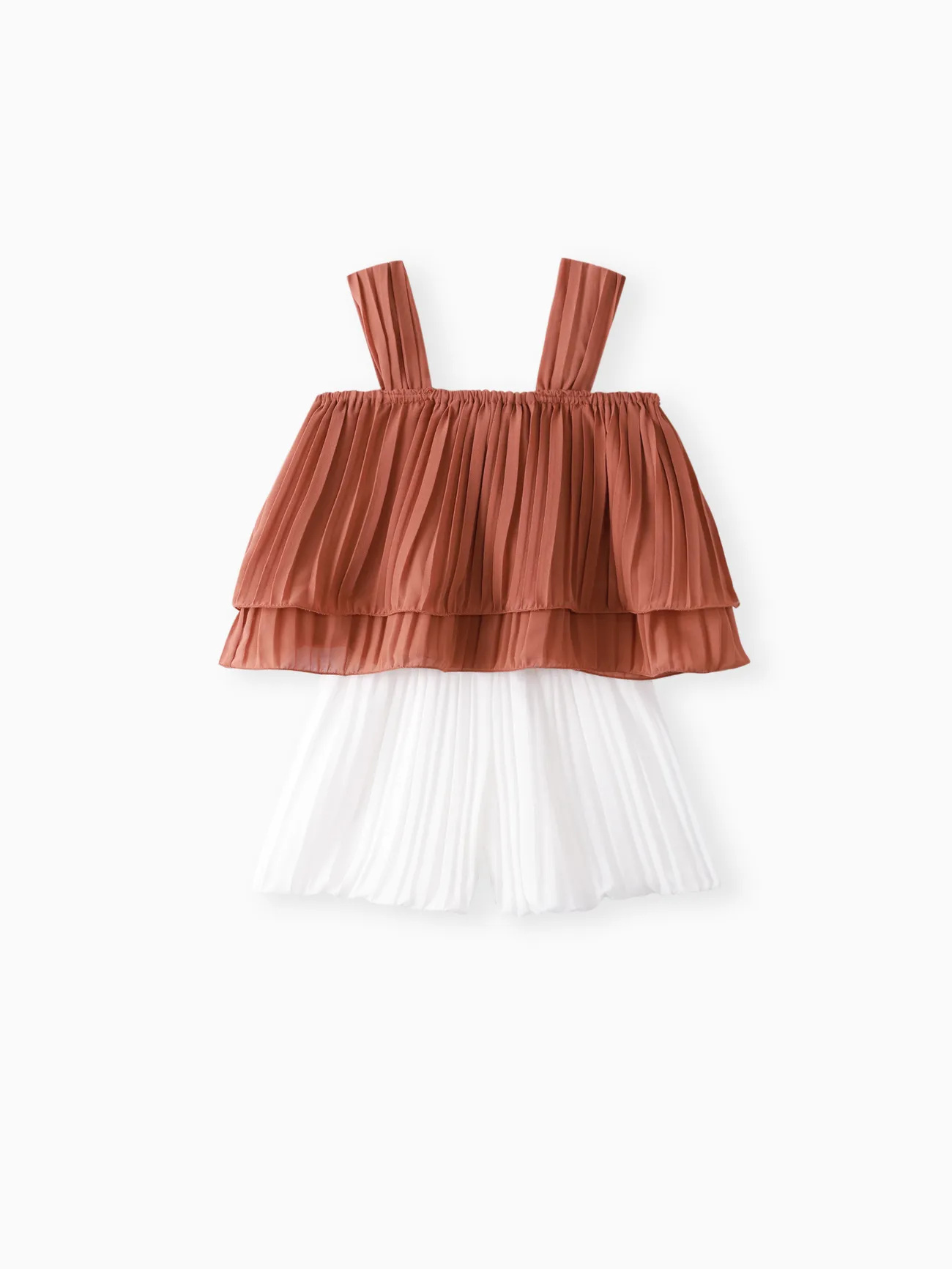 

2pcs Toddler Girl Elegant Pleated Camisole and Shorts Set