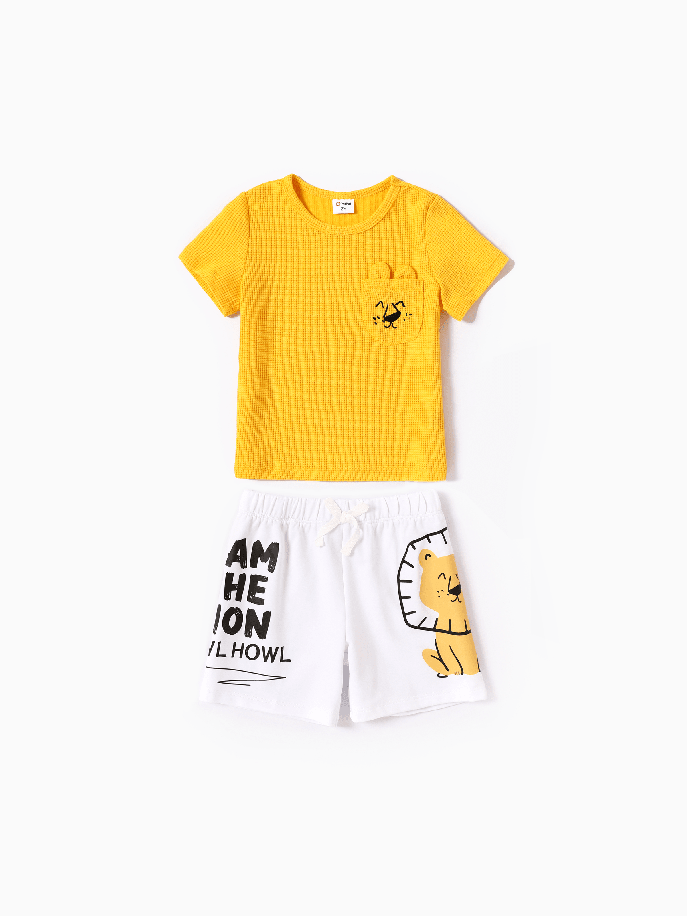 

Toddler Boy 2pcs Lion Print Tee and Shorts Set