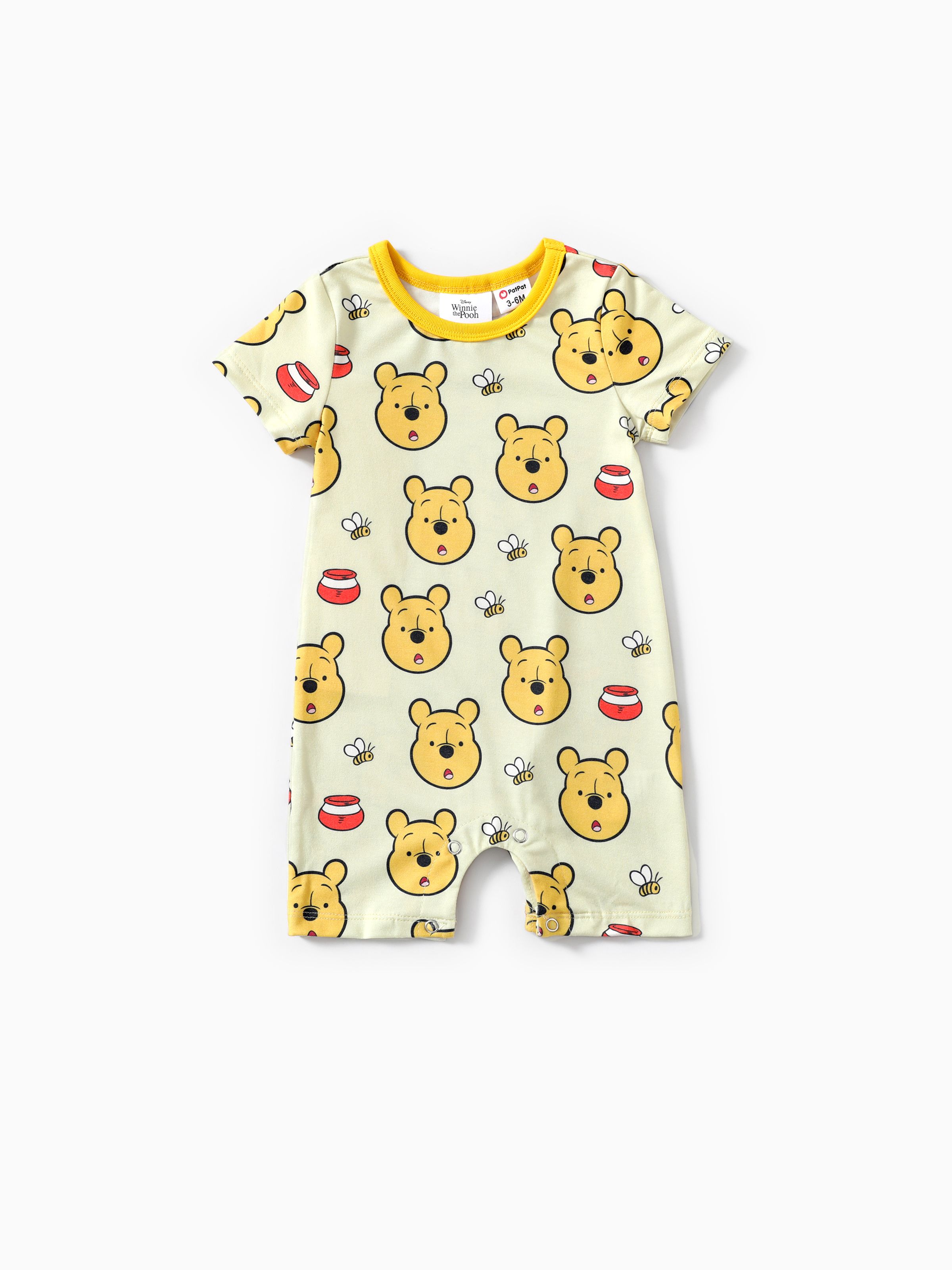 

Disney Winnie the Pooh Baby Girls/Boys 1pc Naia™ Character Stripe Print Short-sleeve Romper