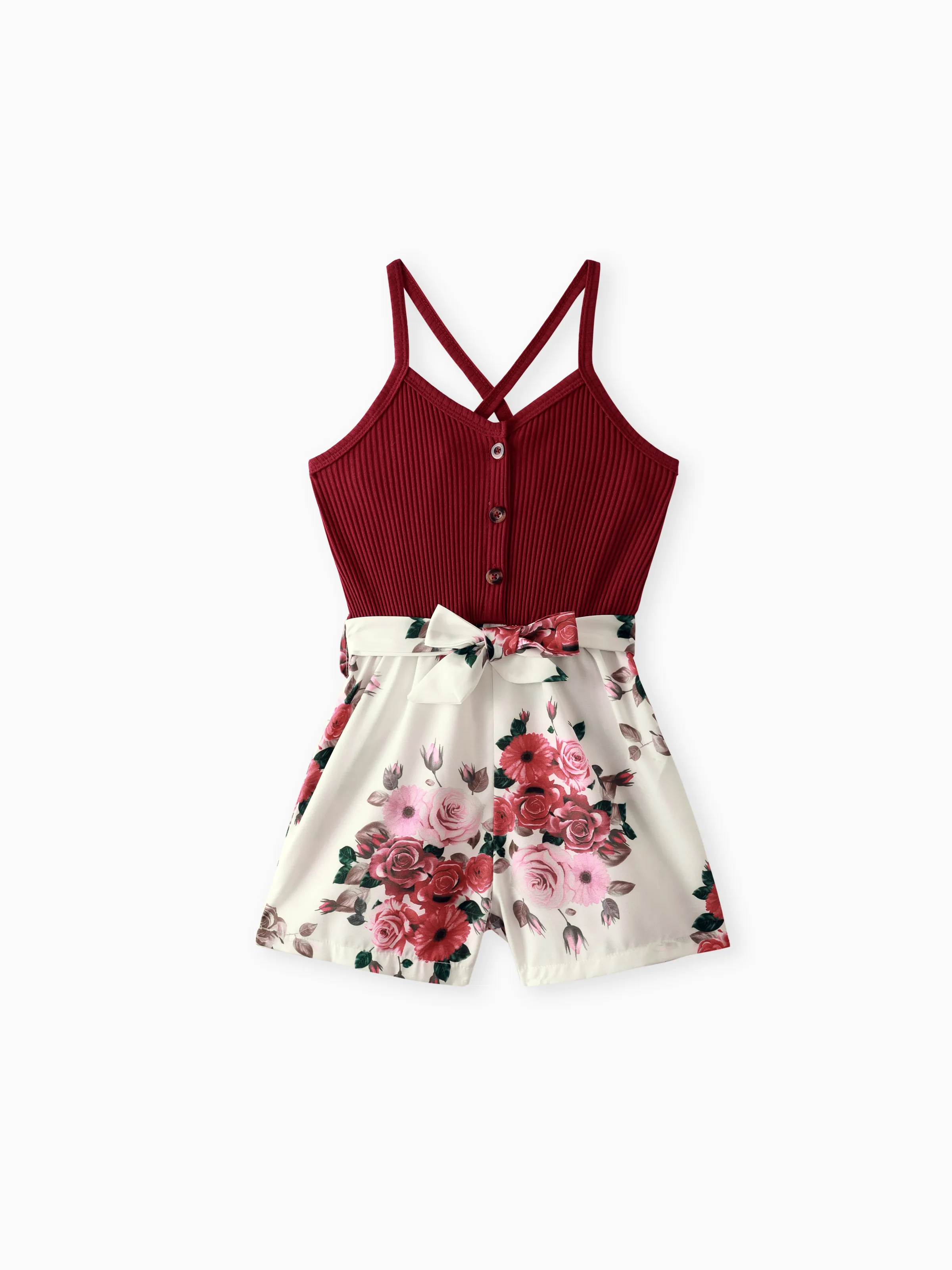

Baby/Toddler Girl Bowknot Floral Jumpsuit