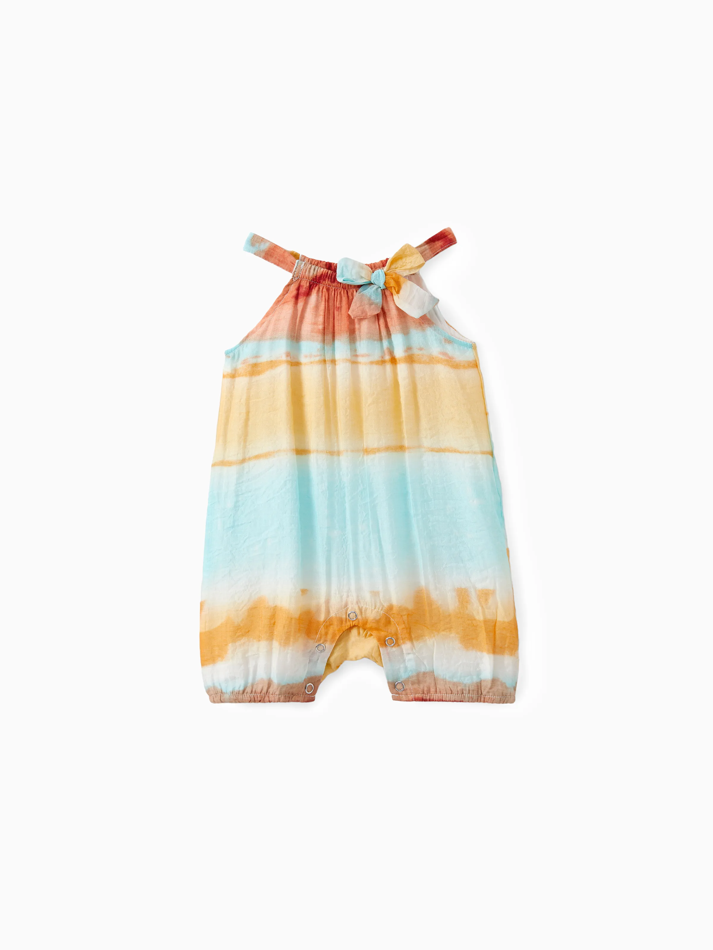 

Family Matching Sets Rainbow Striped Tie-Dye Shirt or Flowy Ruffle Hem Halter Dress