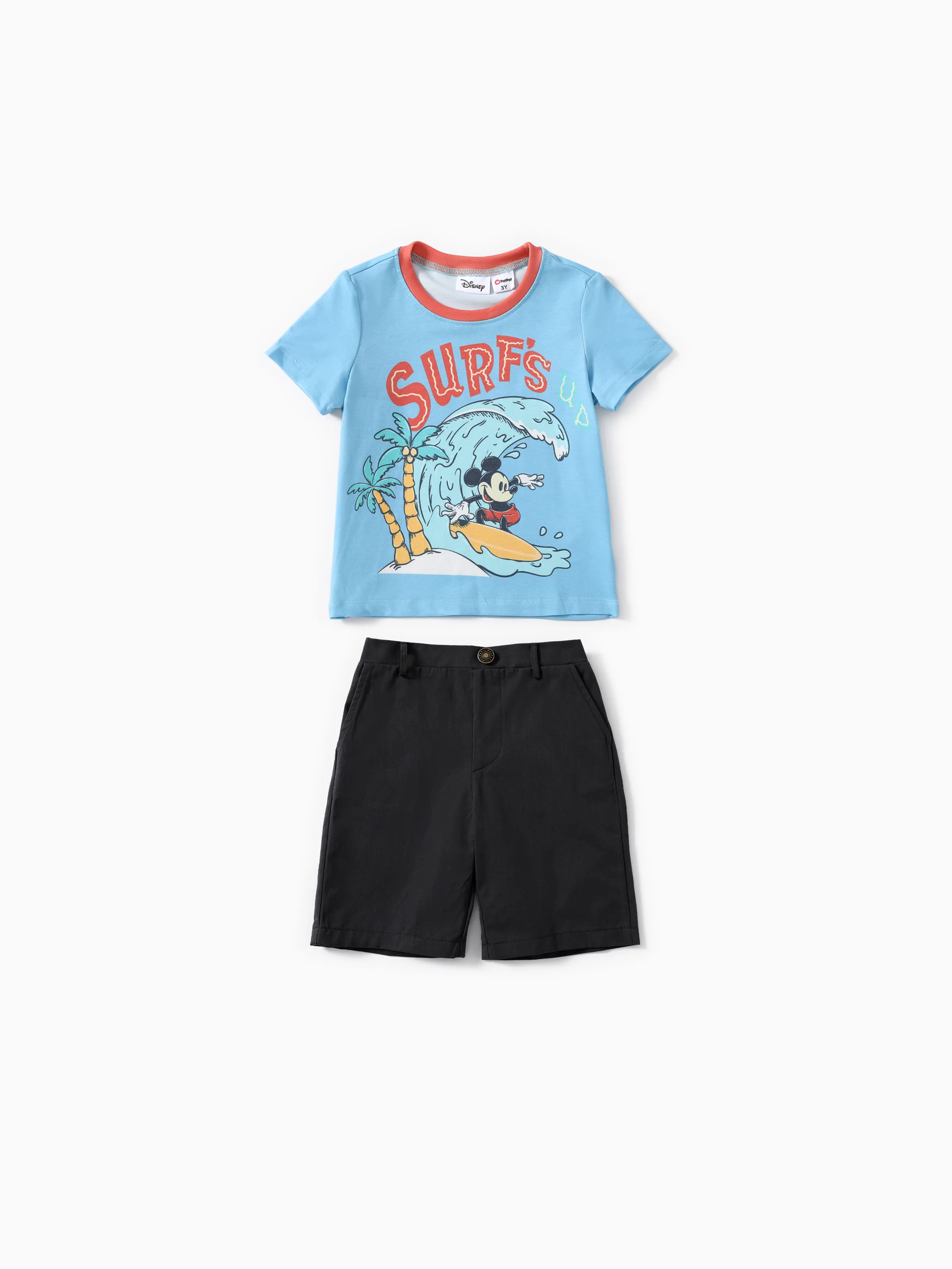 

Disney Mickey and Friends Toddler Boys 2pcs Naia™ Beach Style Character Print Top with Cotton Shorts Set