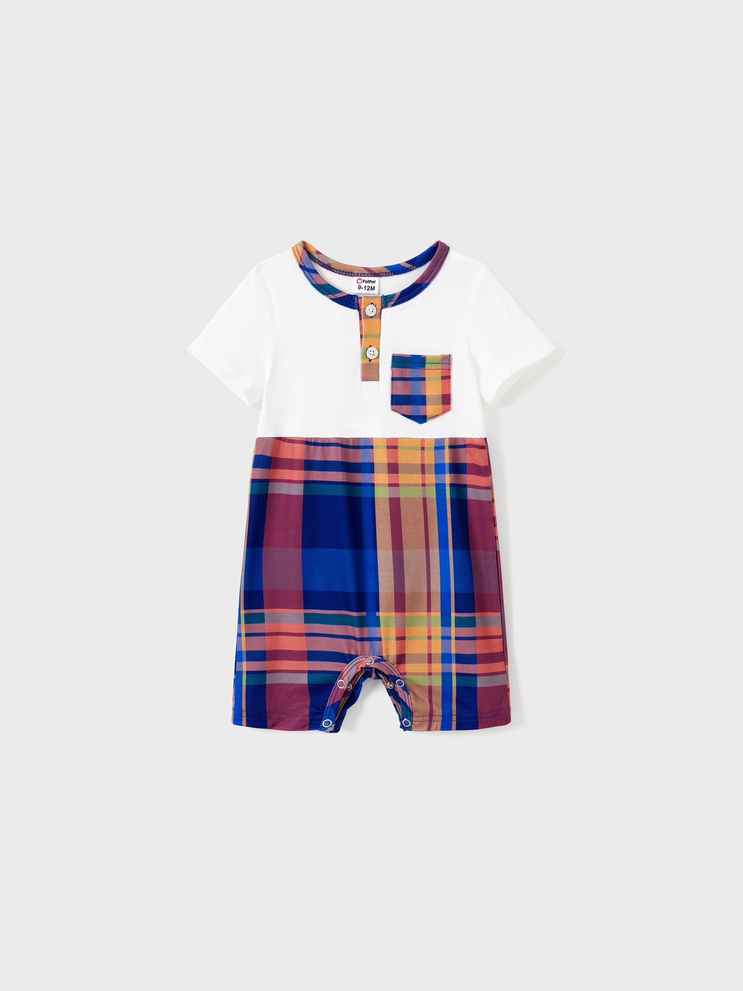 

Family Matching Sets Preppy Style Plaid Panel Tee or Ruched Design Drawstring Side Bodycon Strap Dress