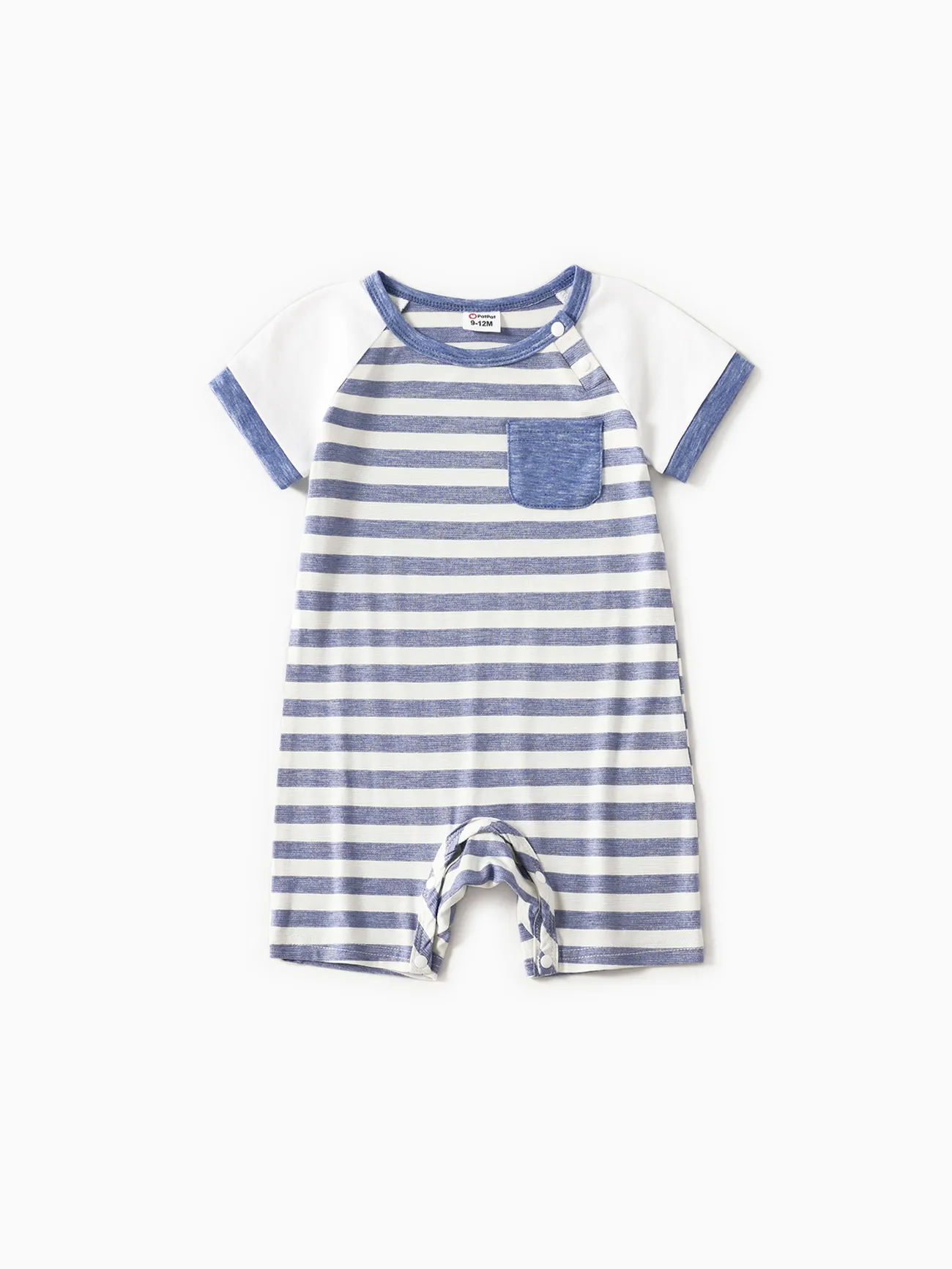 Baby Boy - Family Matching Sets Short-sleeve T-shirts or Blue Striped V Neck Drop Shoulder Button Up Belted Dresses with Pockets - Blue - image 11