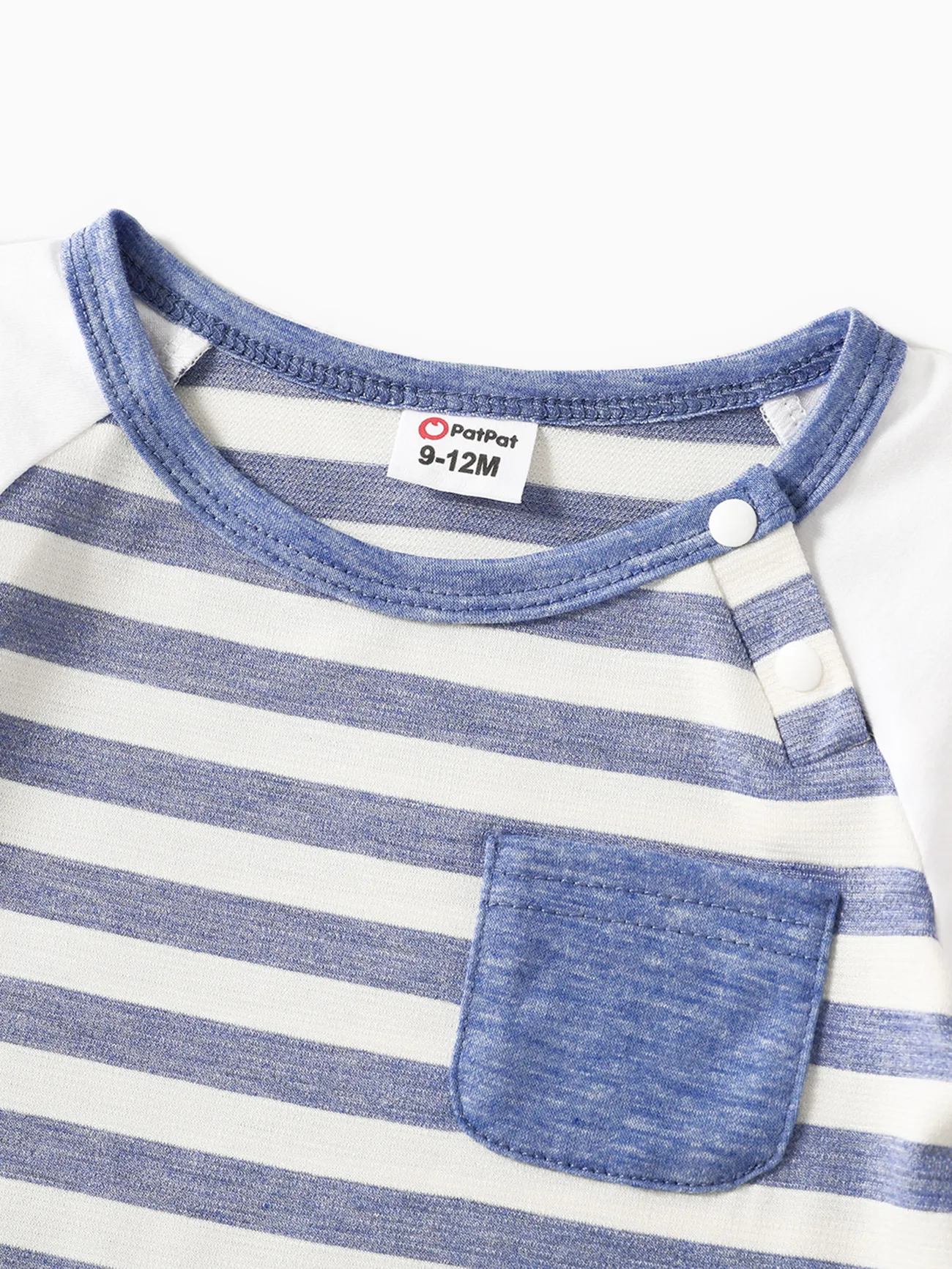 Baby Boy - Family Matching Sets Short-sleeve T-shirts or Blue Striped V Neck Drop Shoulder Button Up Belted Dresses with Pockets - Blue - image 12