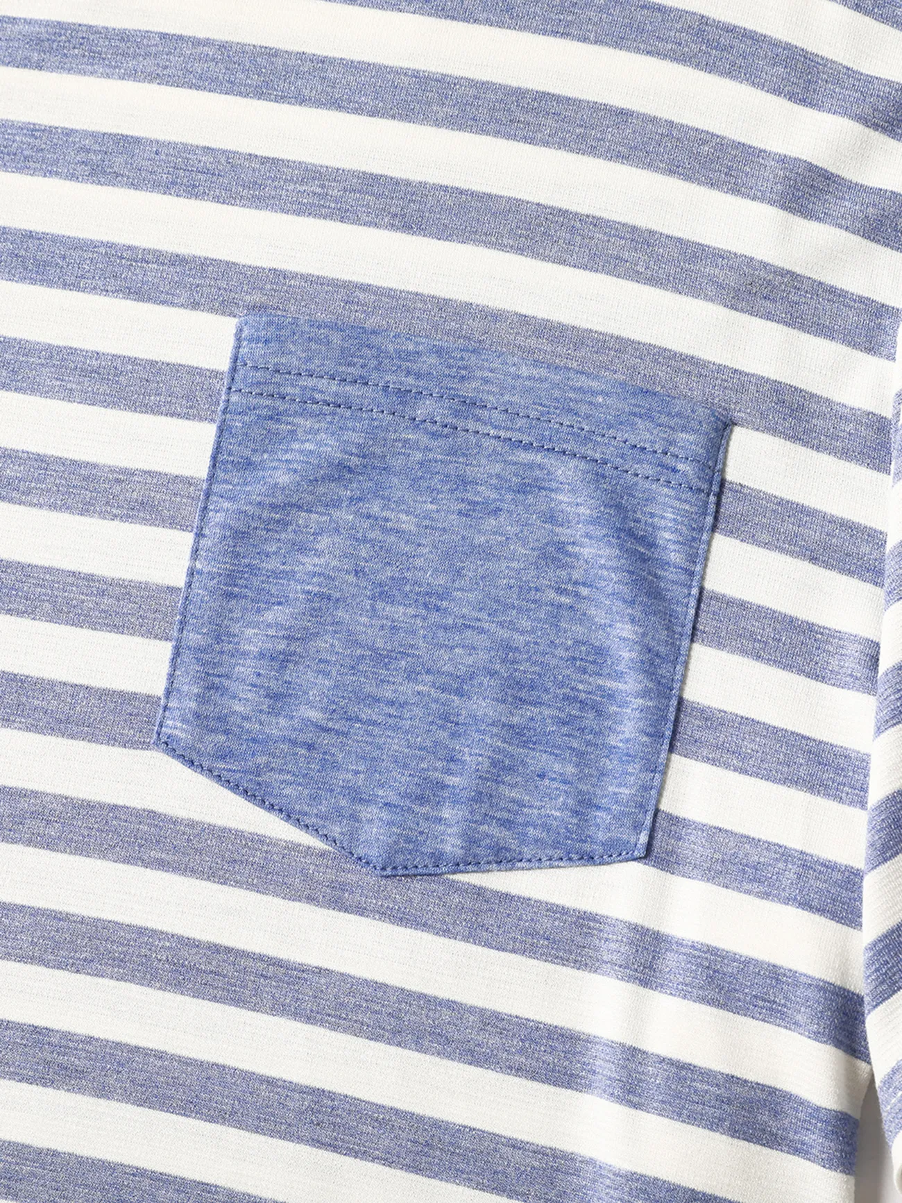 Men - Family Matching Sets Short-sleeve T-shirts or Blue Striped V Neck Drop Shoulder Button Up Belted Dresses with Pockets - Blue - image 18