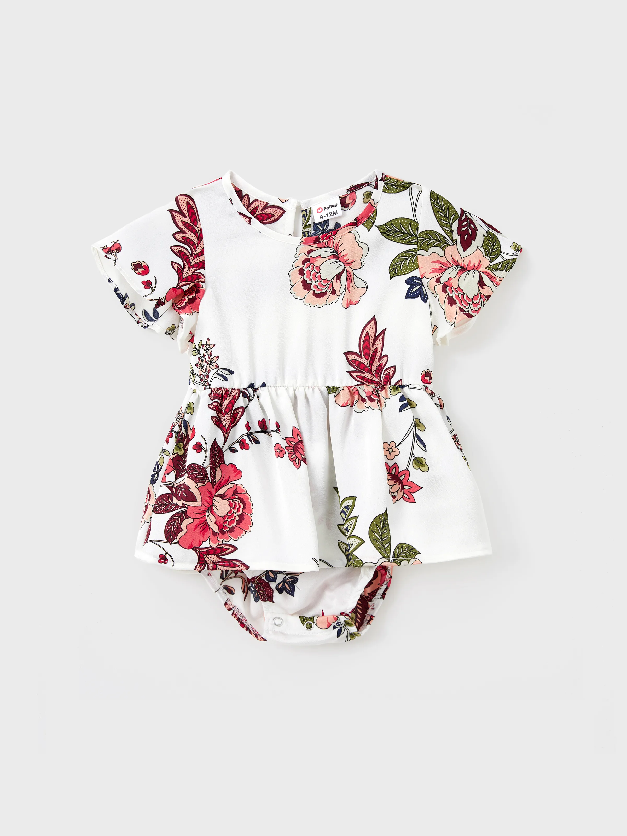 

Mommy and Me Ruffle Trim Belted Floral High-Low Wrap Bottom Dress