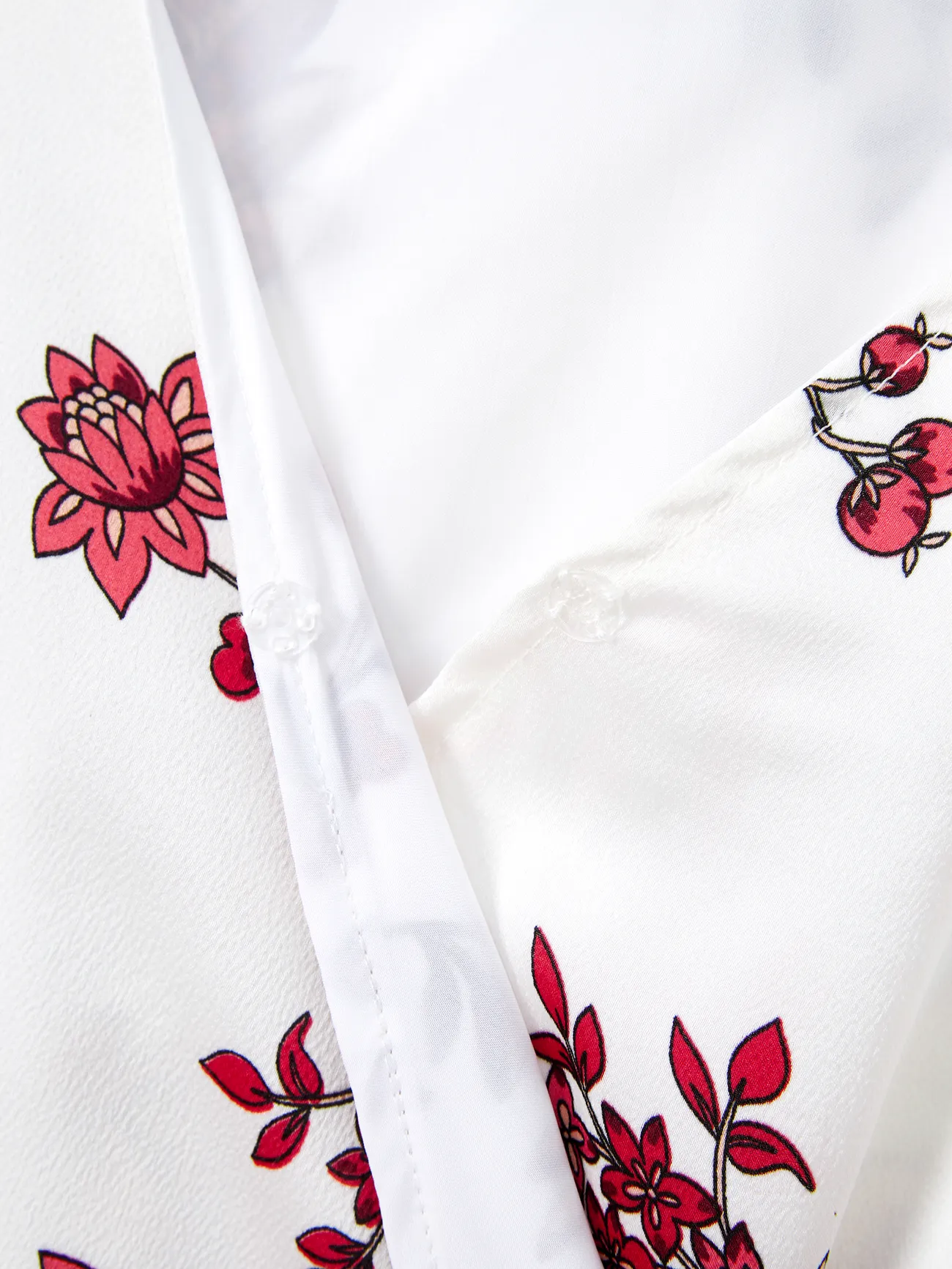 Women - Mommy and Me Matching White Dresses Floral Print Ruffle Trim (Short Sleeves) - White - image 6