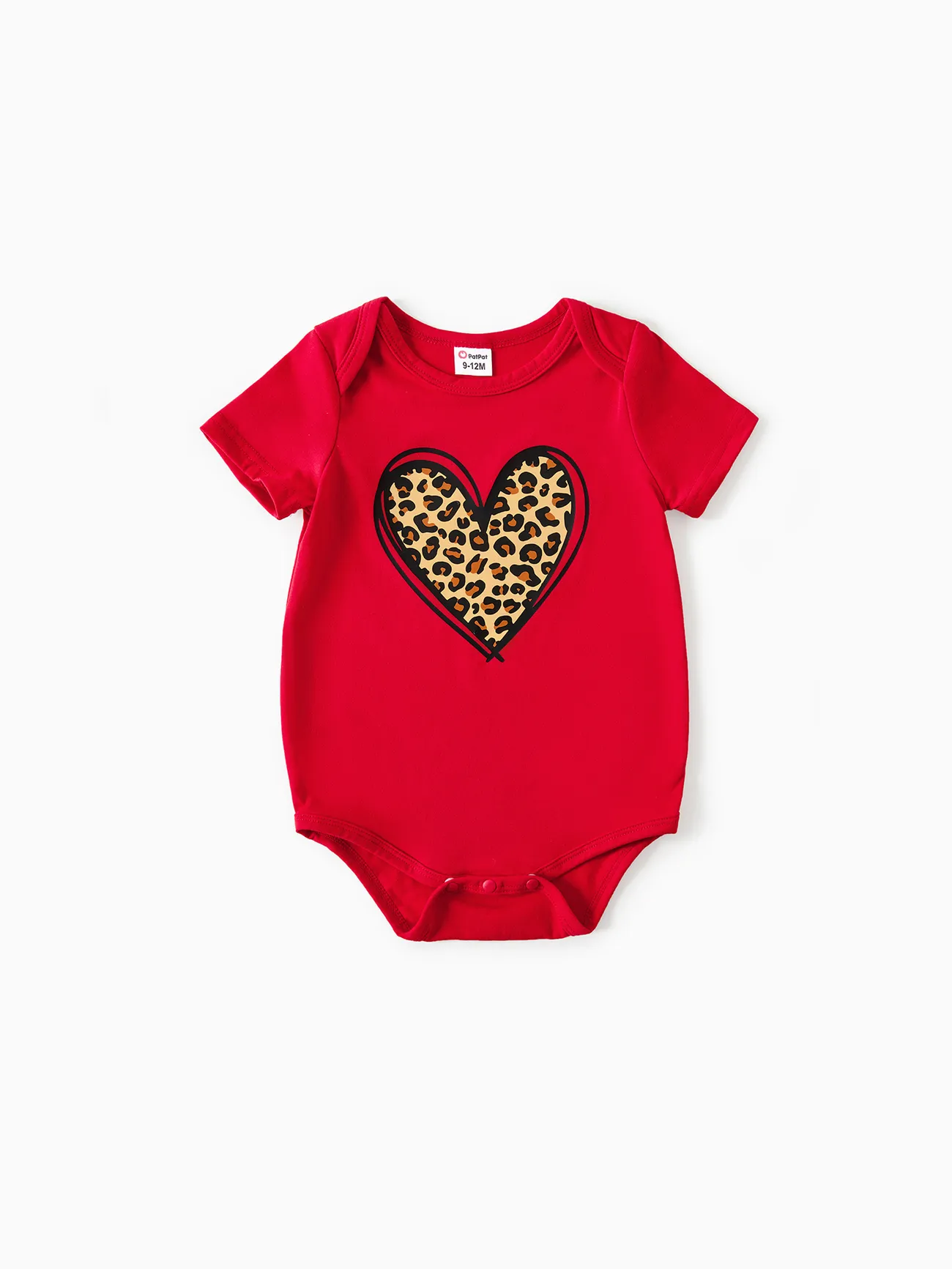 Baby Girl - Mommy and Me Leopard Heart T-shirts Red (Cotton) - Red - image 10