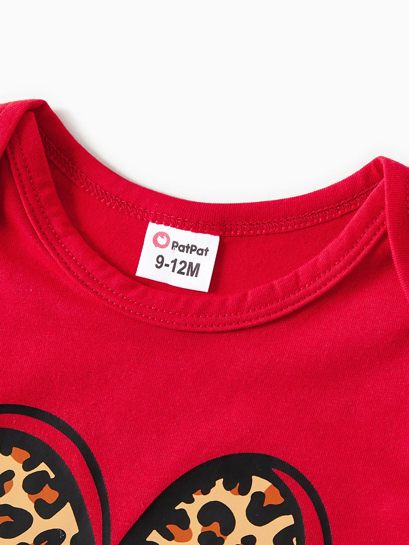 Baby Girl - Mommy and Me Leopard Heart T-shirts Red (Cotton) - Red - image 12